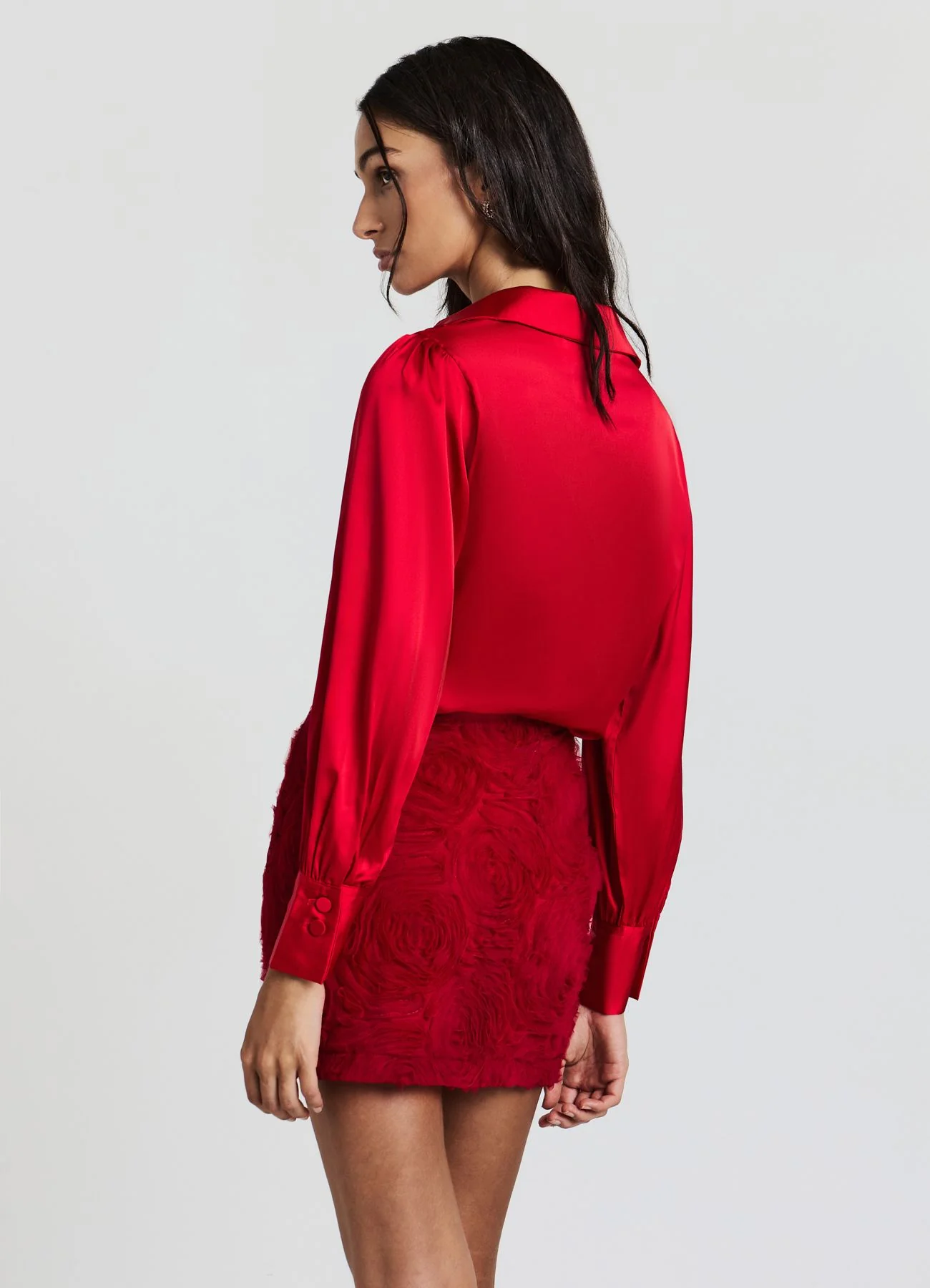 Body incrociato in simil satin