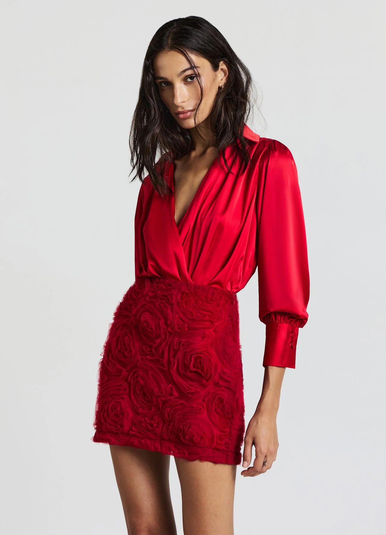 Body incrociato in simil satin - Image 3
