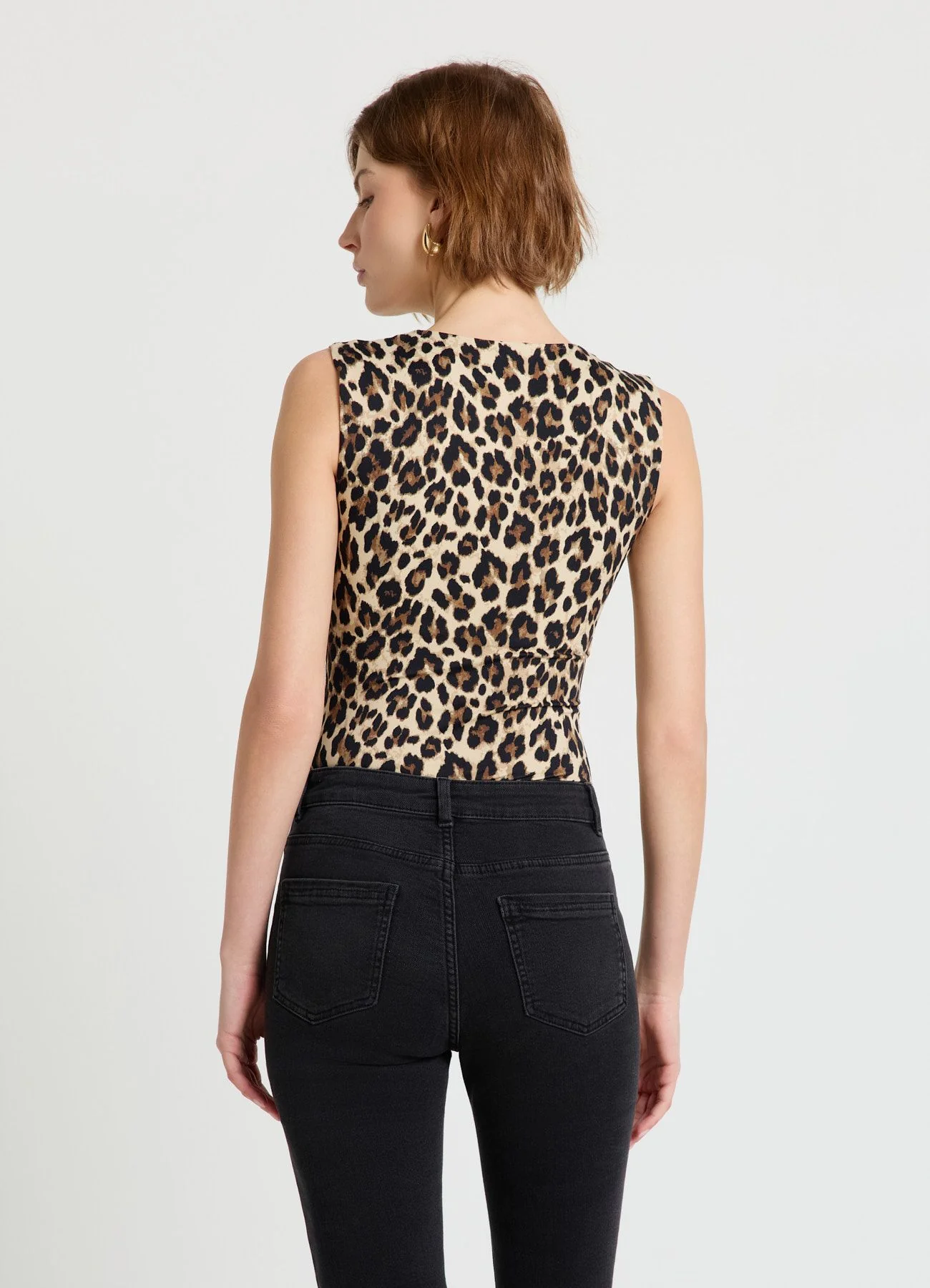 Body scollo squadrato stampa animalier - Image 3