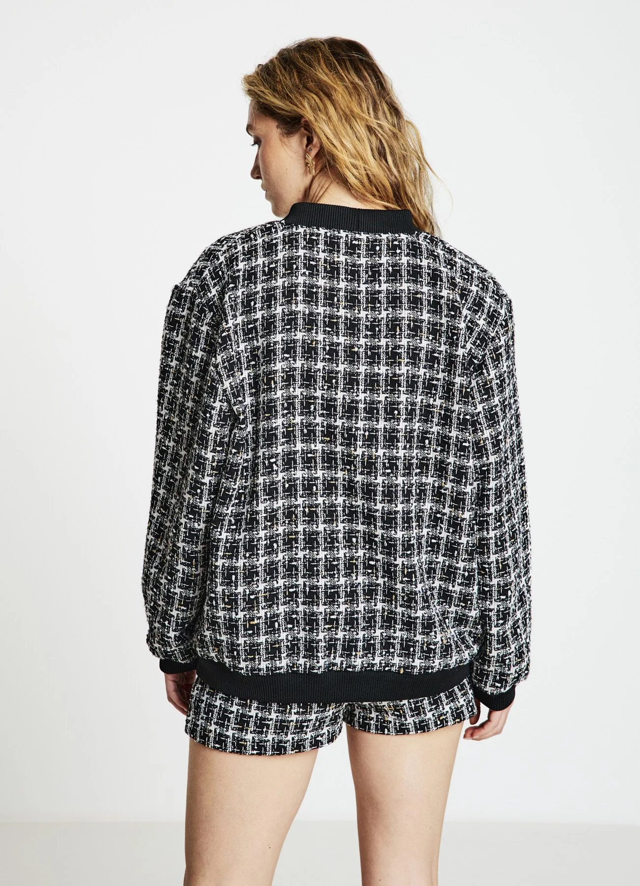 Bomber in tweed con bottoni - Image 2