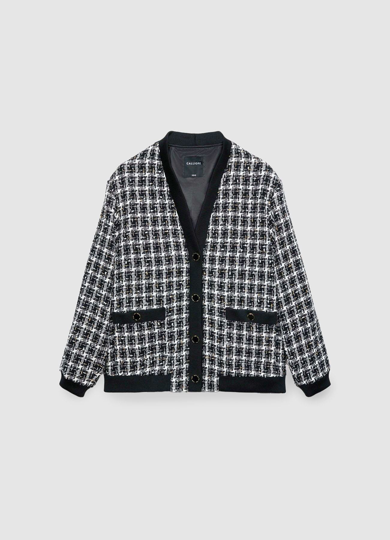 Bomber in tweed con bottoni - Image 4