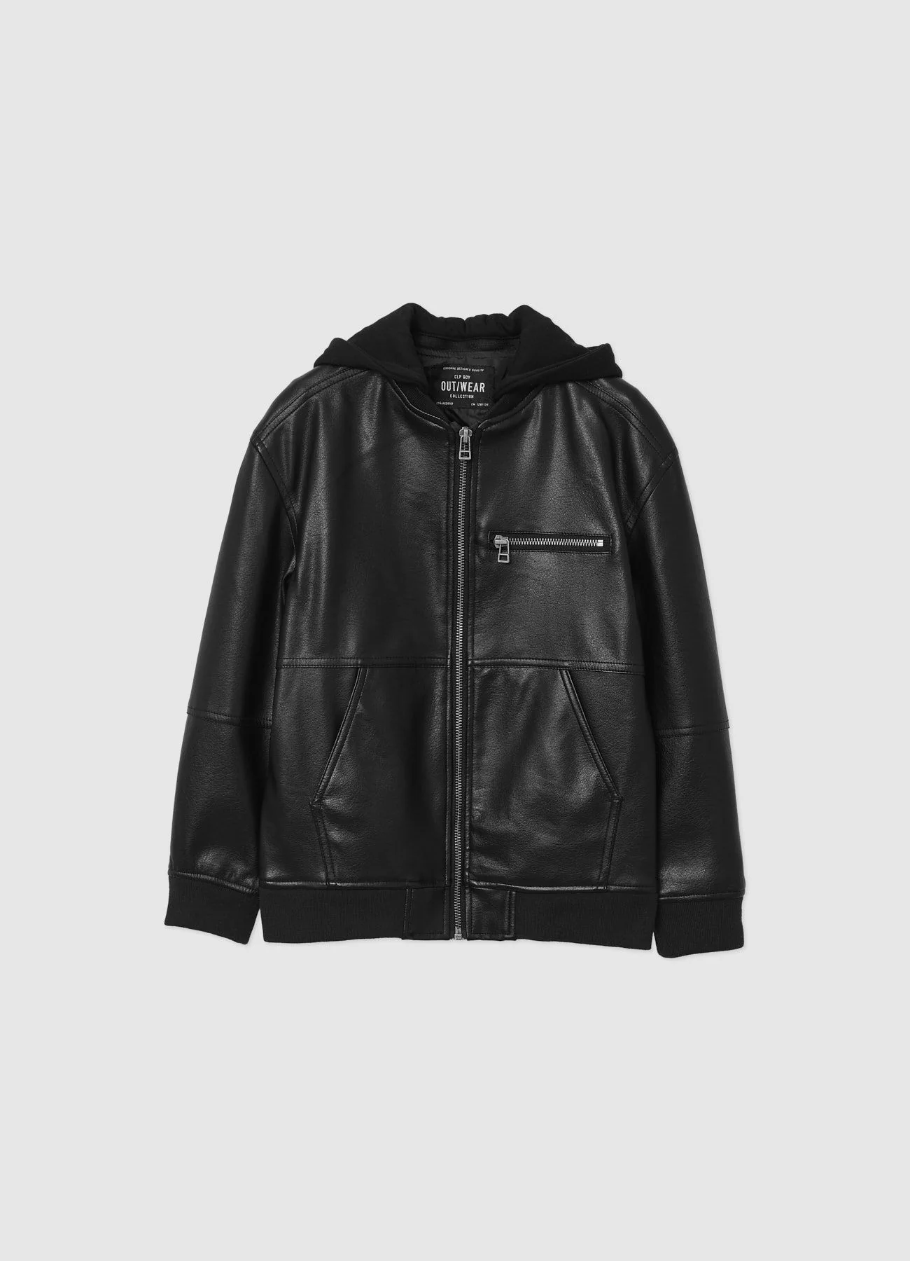 Bomber similpelle con cappuccio - Image 5
