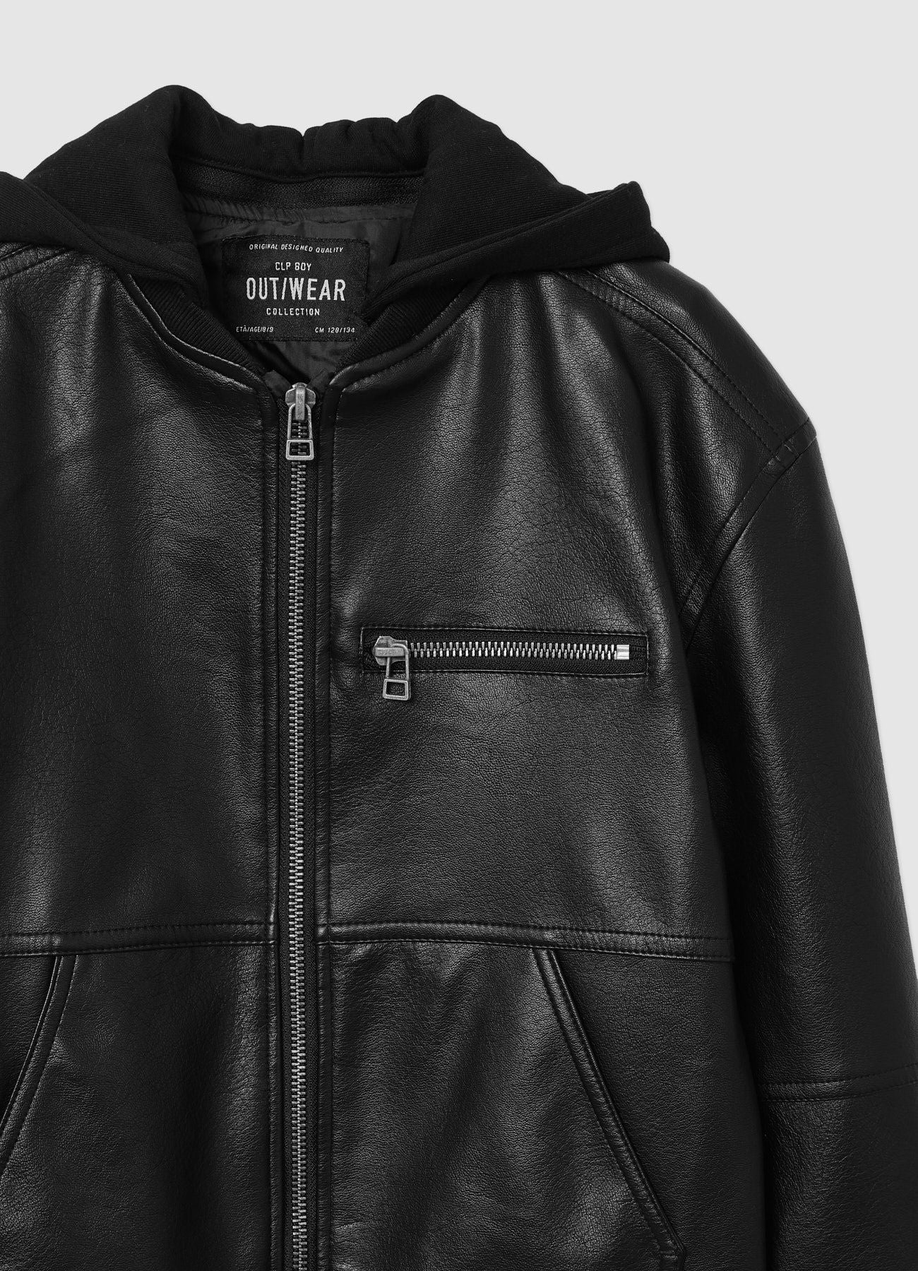 Bomber similpelle con cappuccio - Image 6