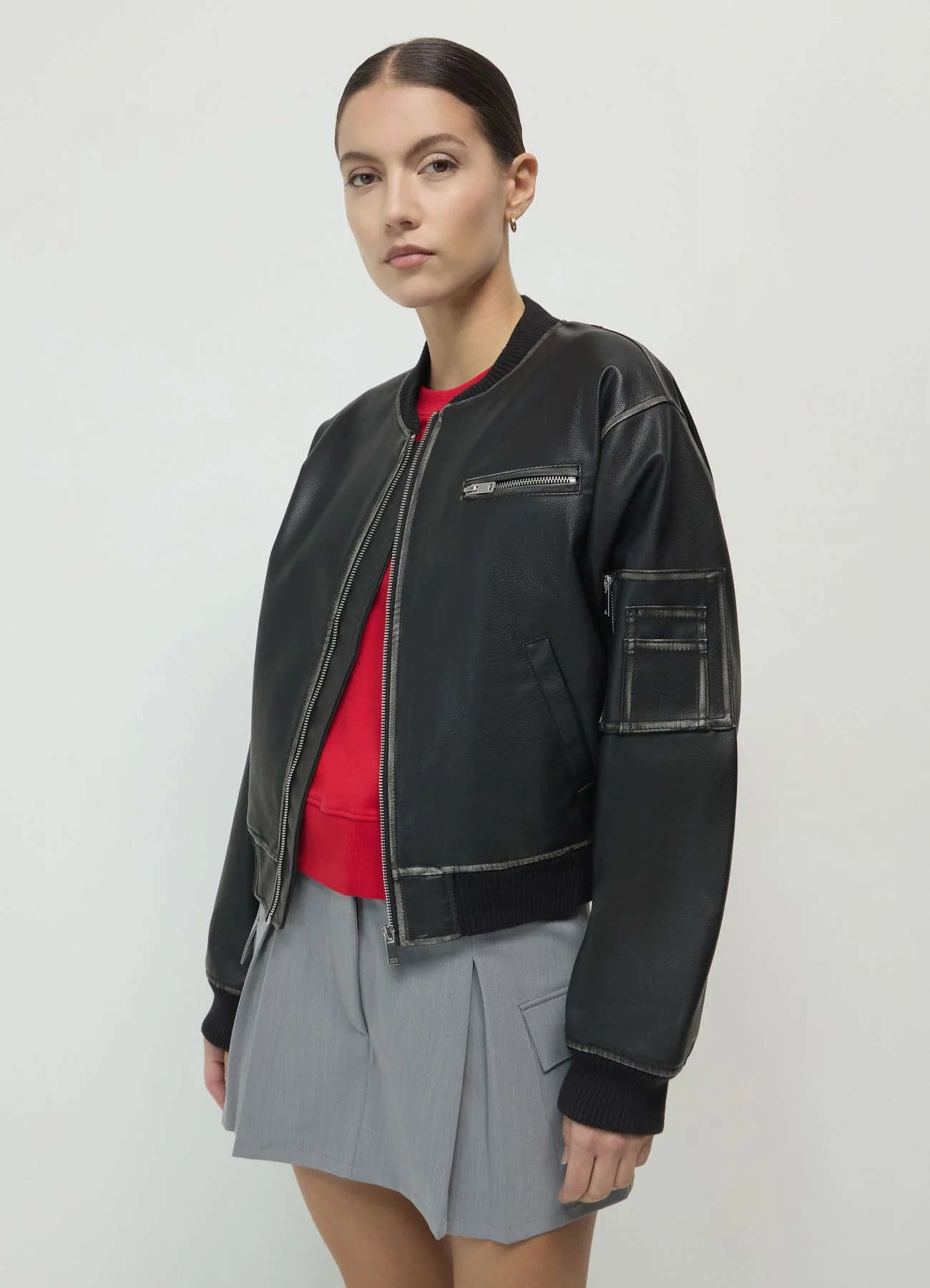 Bomber similpelle invecchiato - Image 2