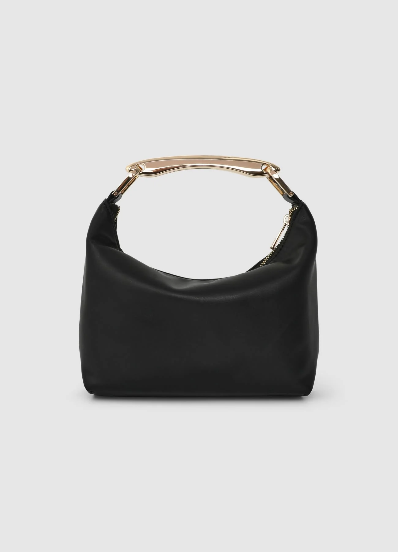 Borsa a mano con manico metallico dorato - Image 3