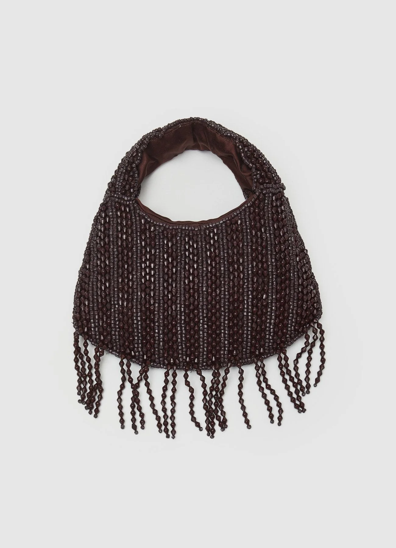 Borsa mezzaluna con perline e frange - Image 3