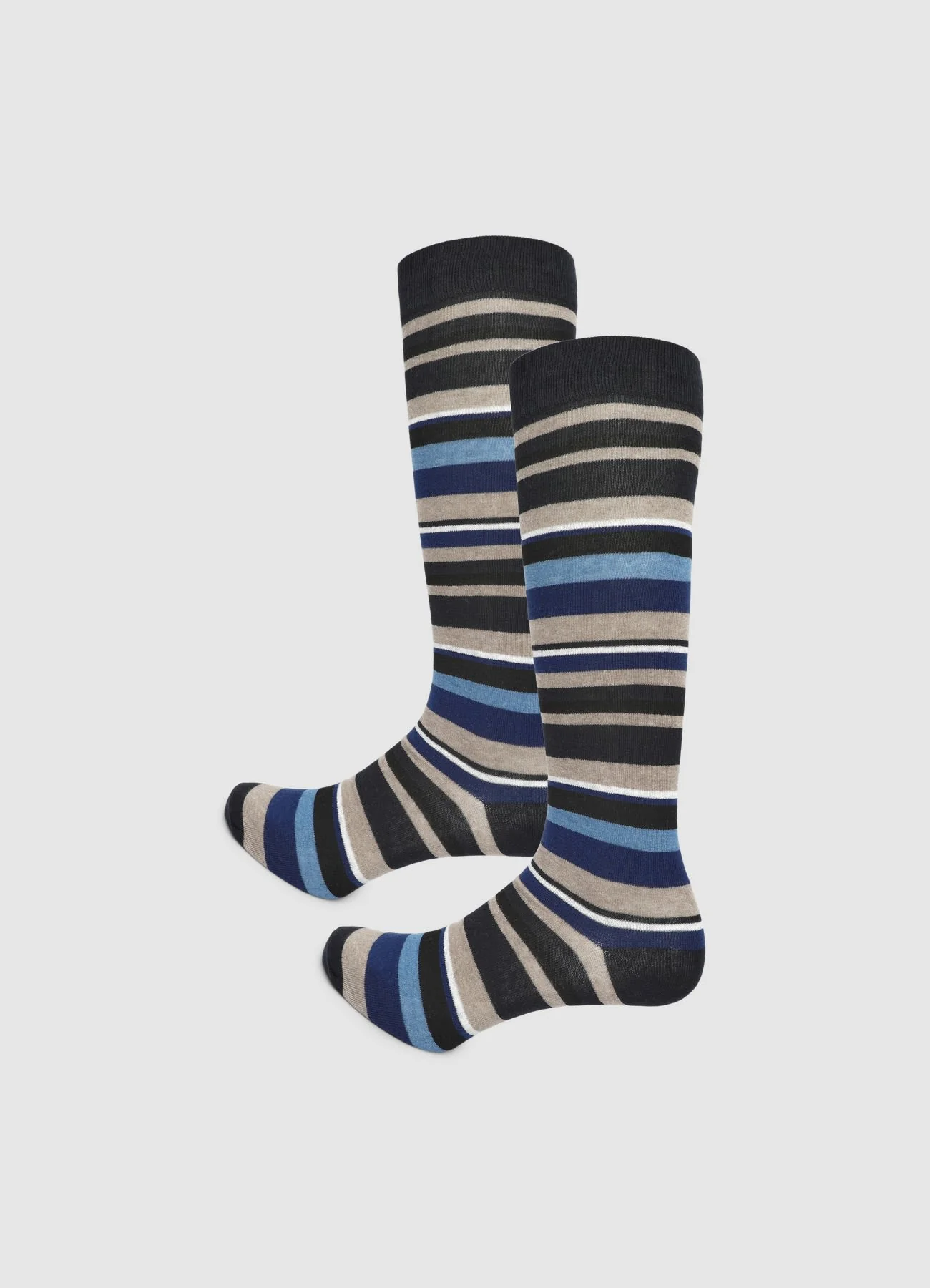 Calze lunghe a righe multicolore