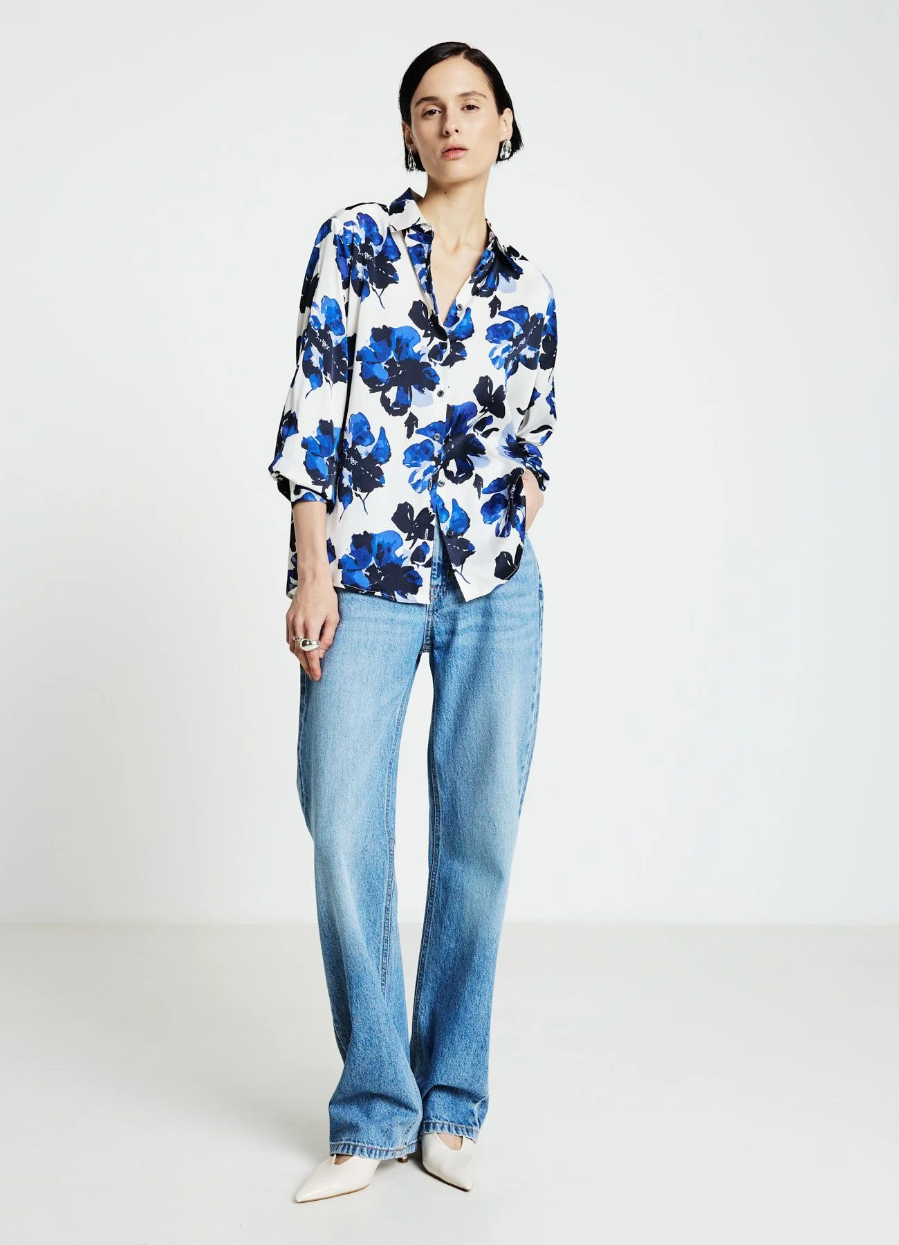 Camicia a fiori similsatin - Image 3