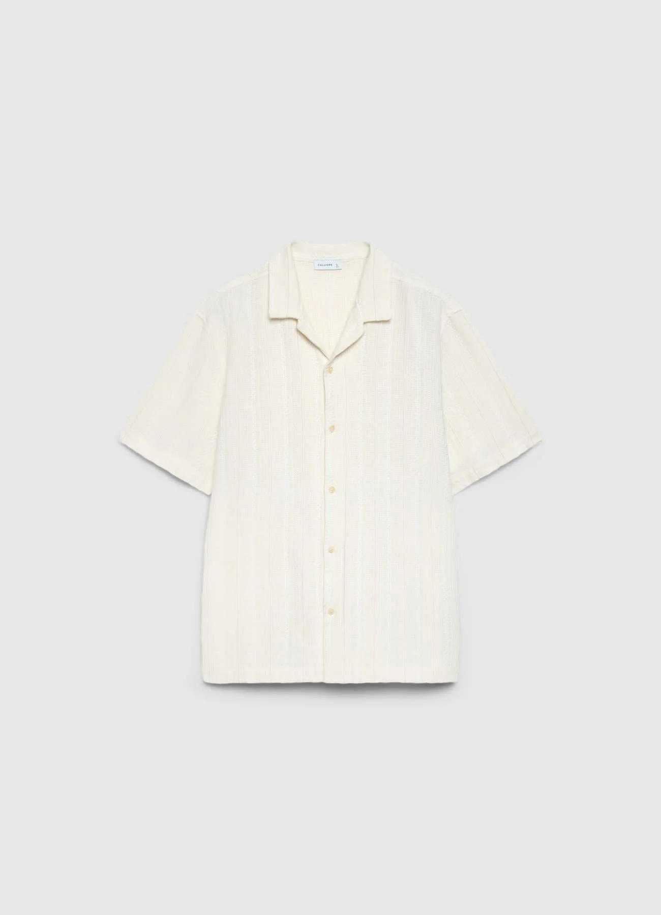 Camicia a maniche corte a righe con colletto a revers - Image 4