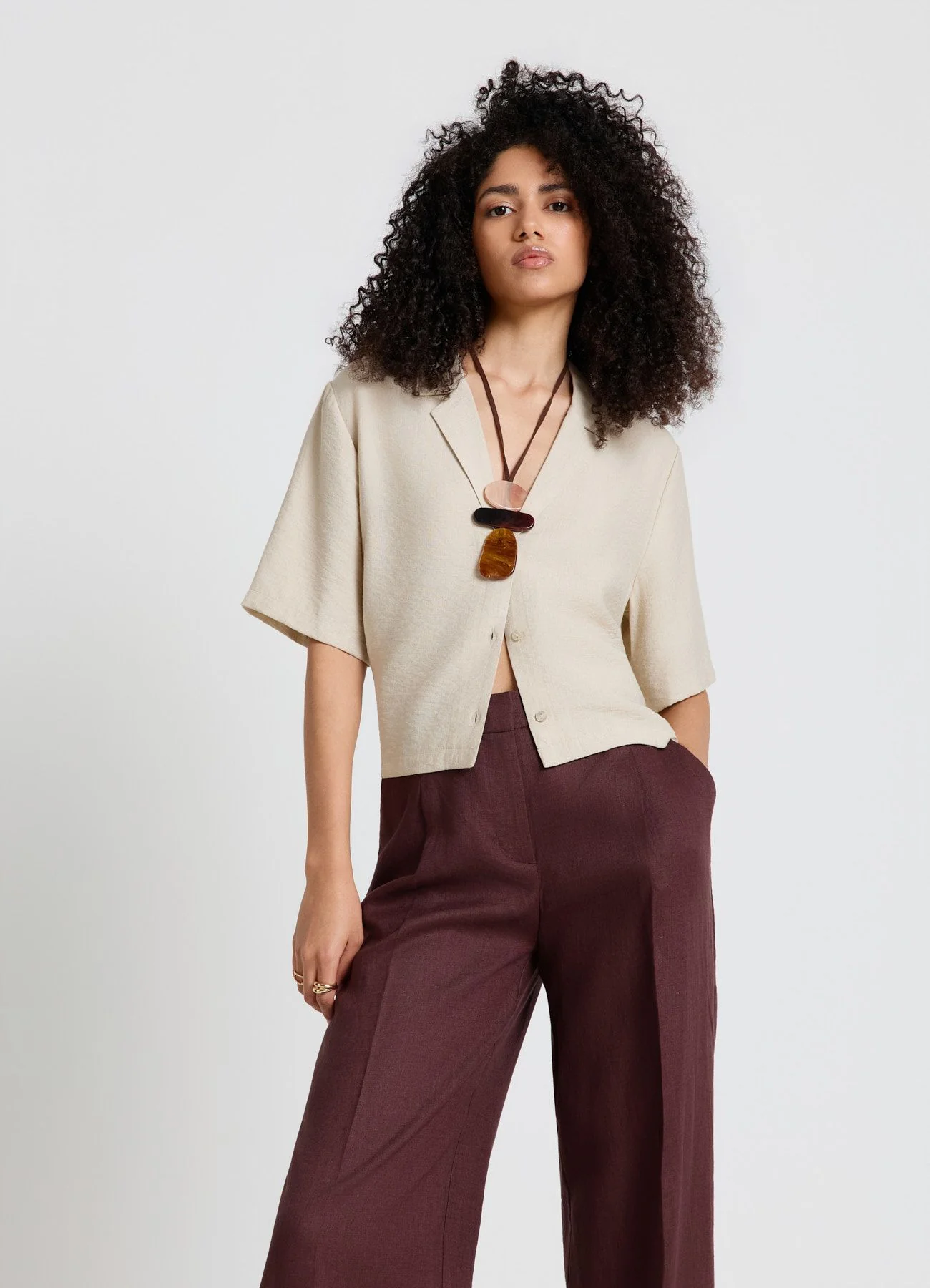 Camicia a maniche corte con collo a rever - Image 3