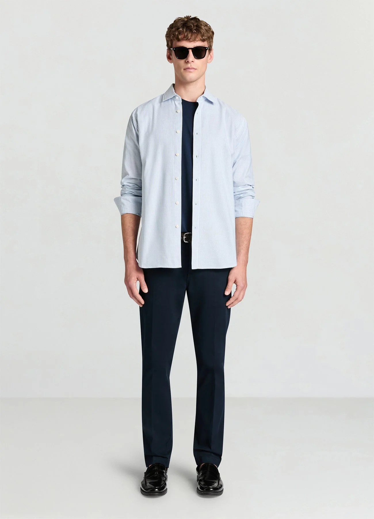 Camicia a righe con colletto classico