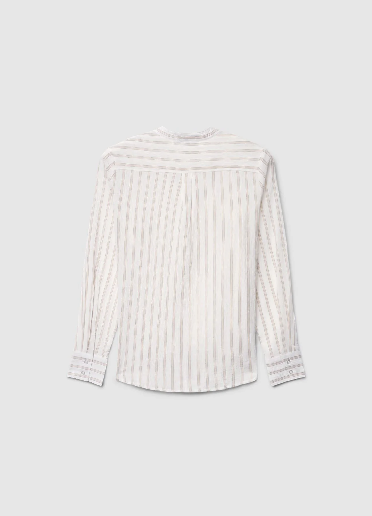 Camicia a righe con collo coreano - Image 5