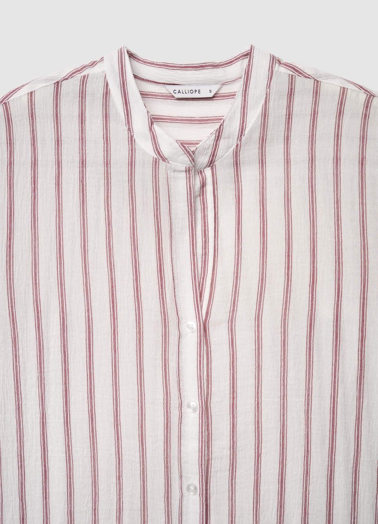 Camicia a righe con collo coreano - Image 6