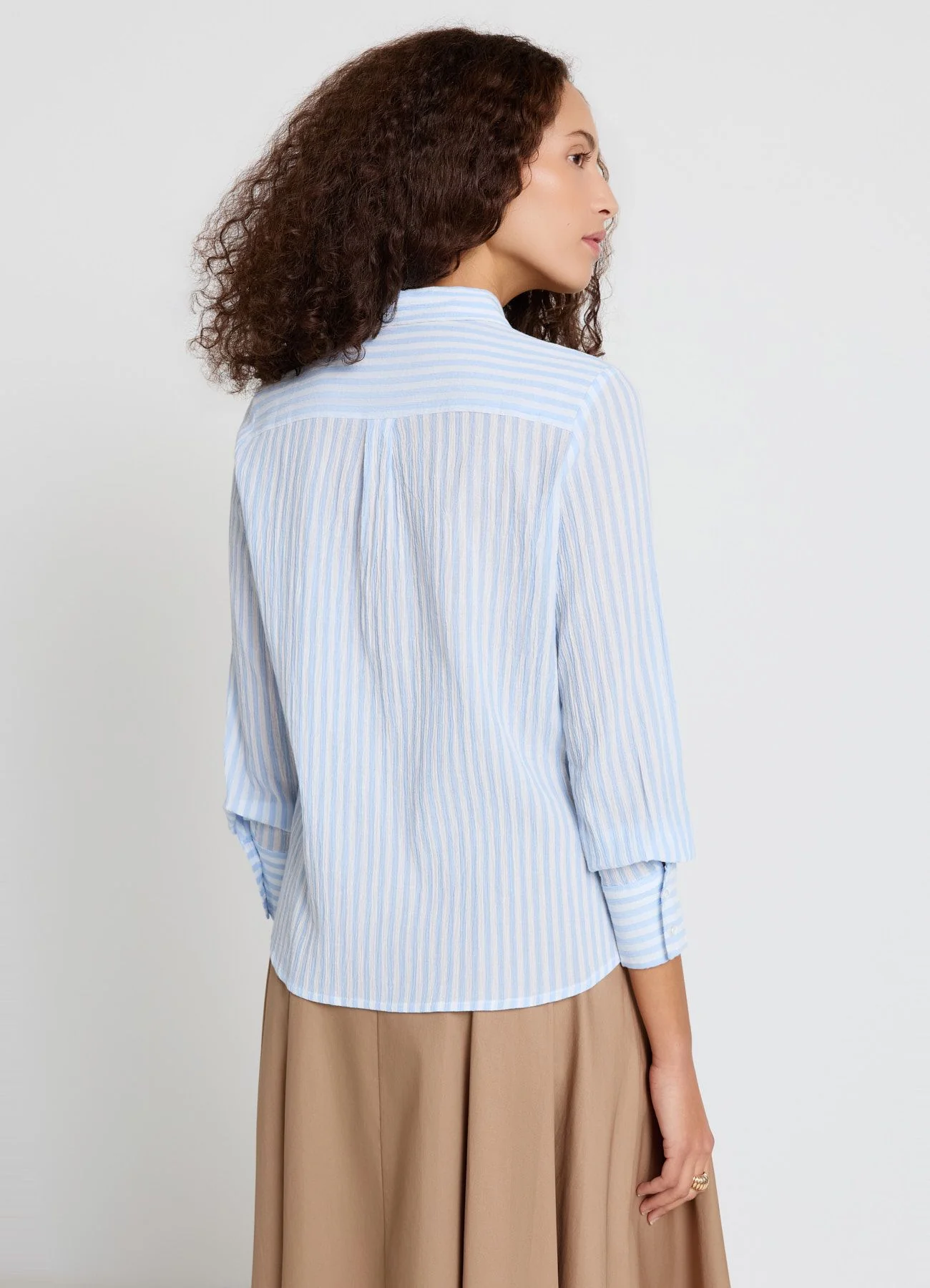 Camicia a righe con effetto crinkle - Image 3