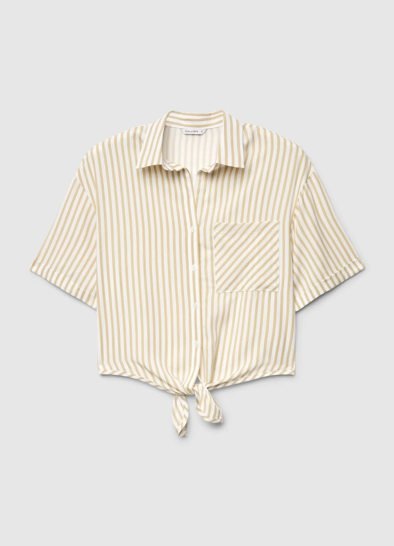 Camicia a righe con nodo frontale - Image 6
