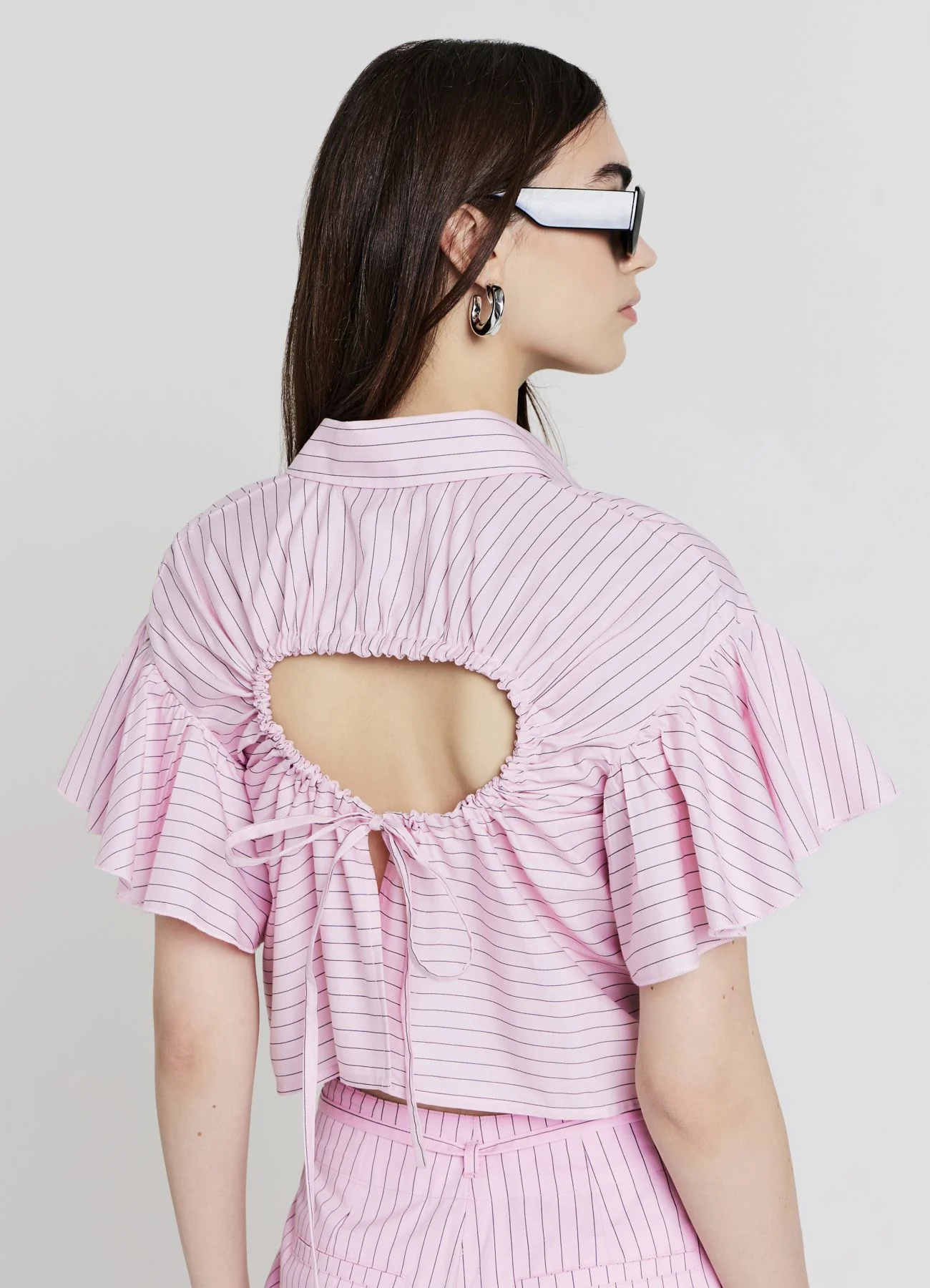 Camicia a righe con oblò sul retro - Image 2