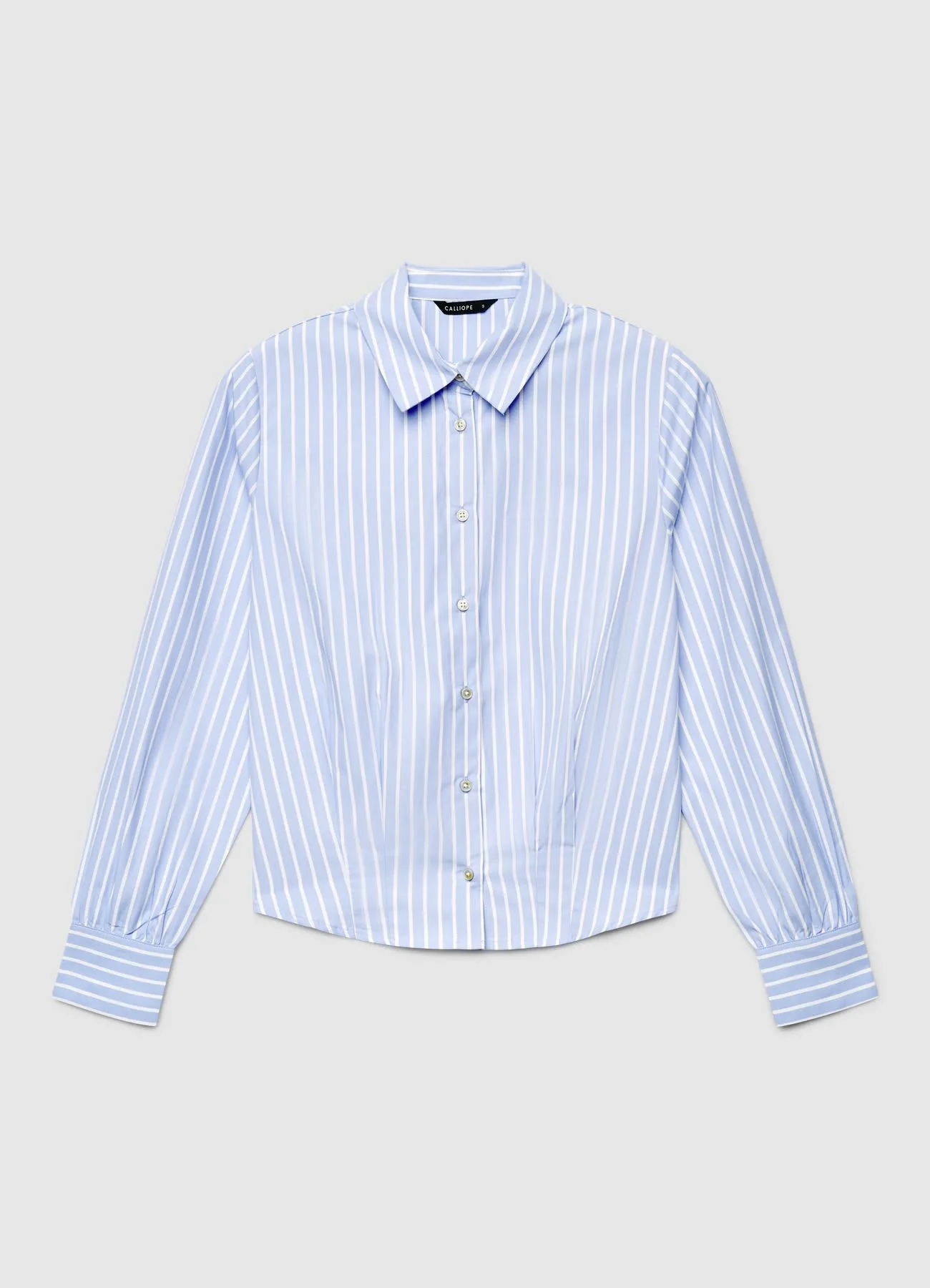 Camicia a righe con pinces crop - Image 4