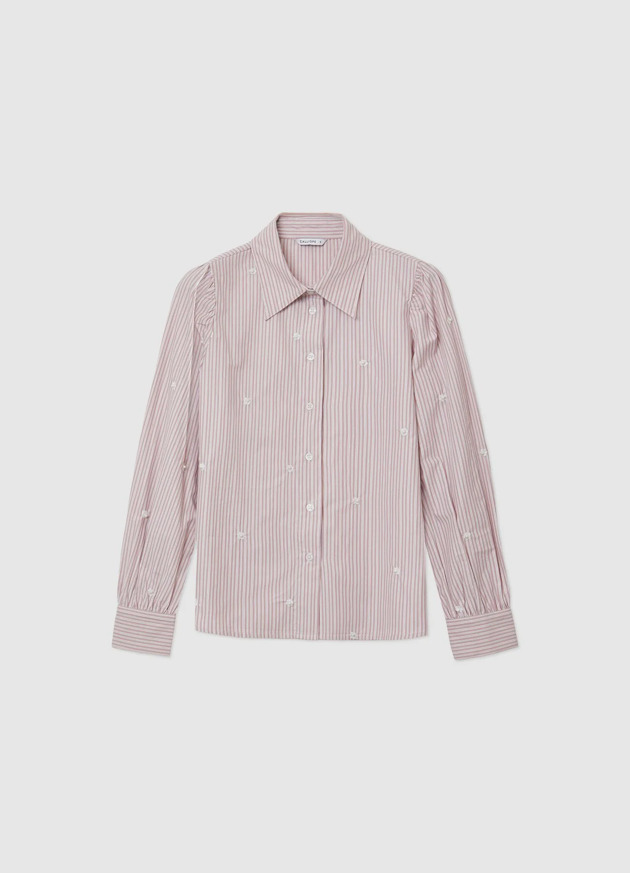 Camicia a righe con ricami e perle - Image 4