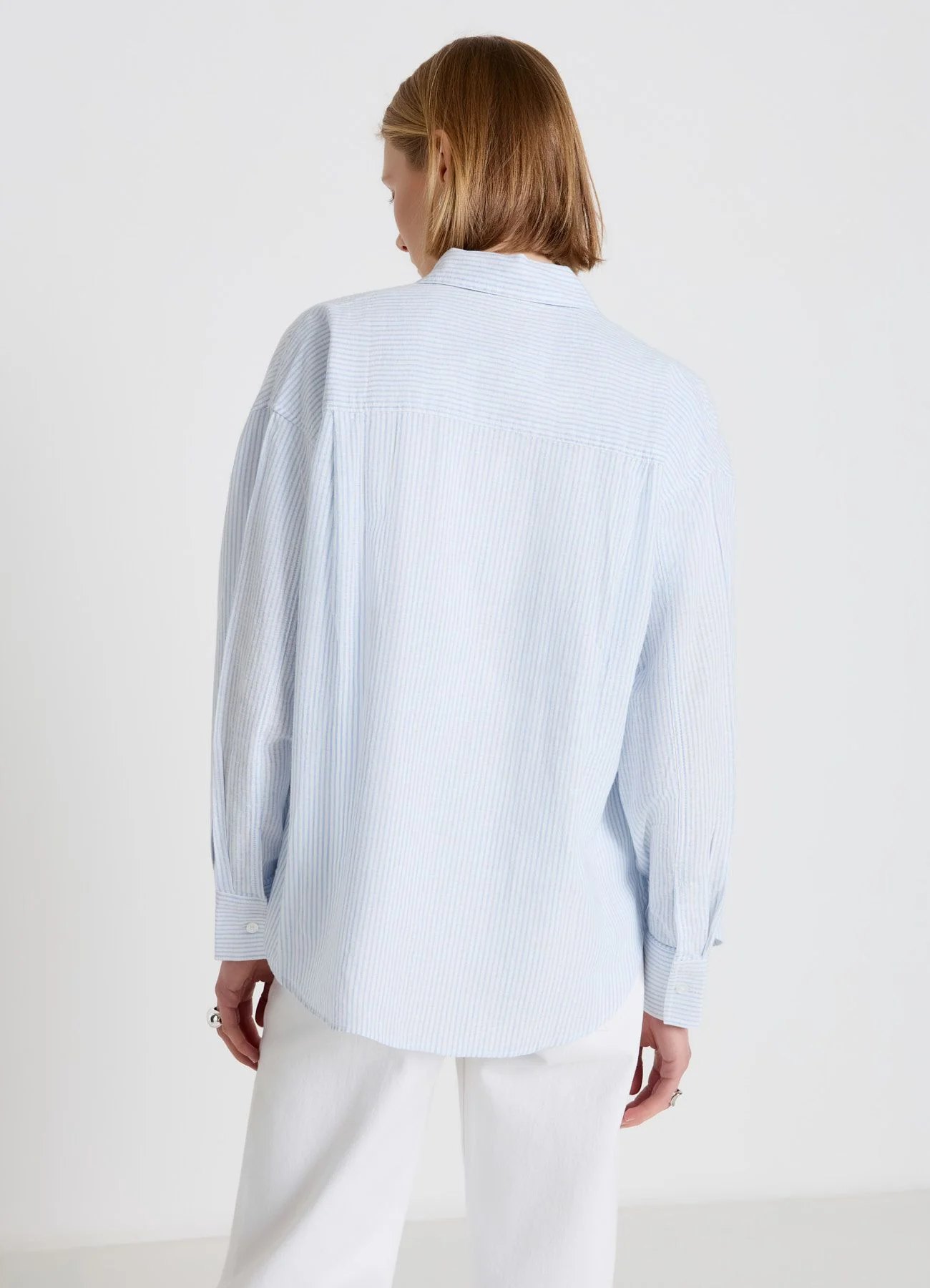Camicia a righe misto lino - Image 3