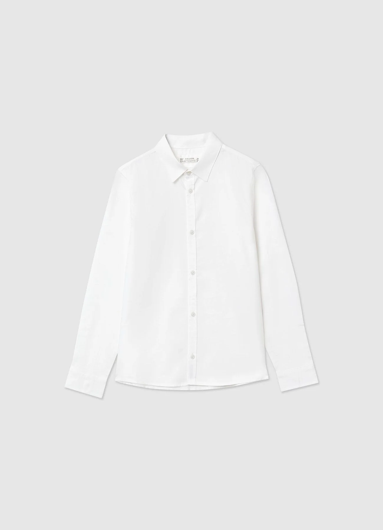Camicia a tinta unita con colletto classico - Image 3