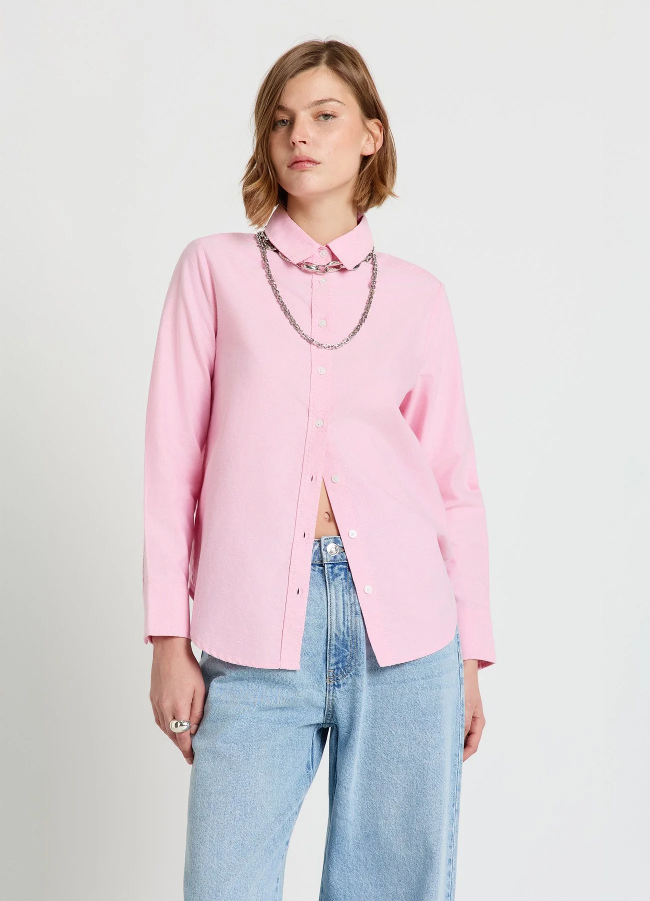 Camicia a tinta unita con colletto classico - Image 7