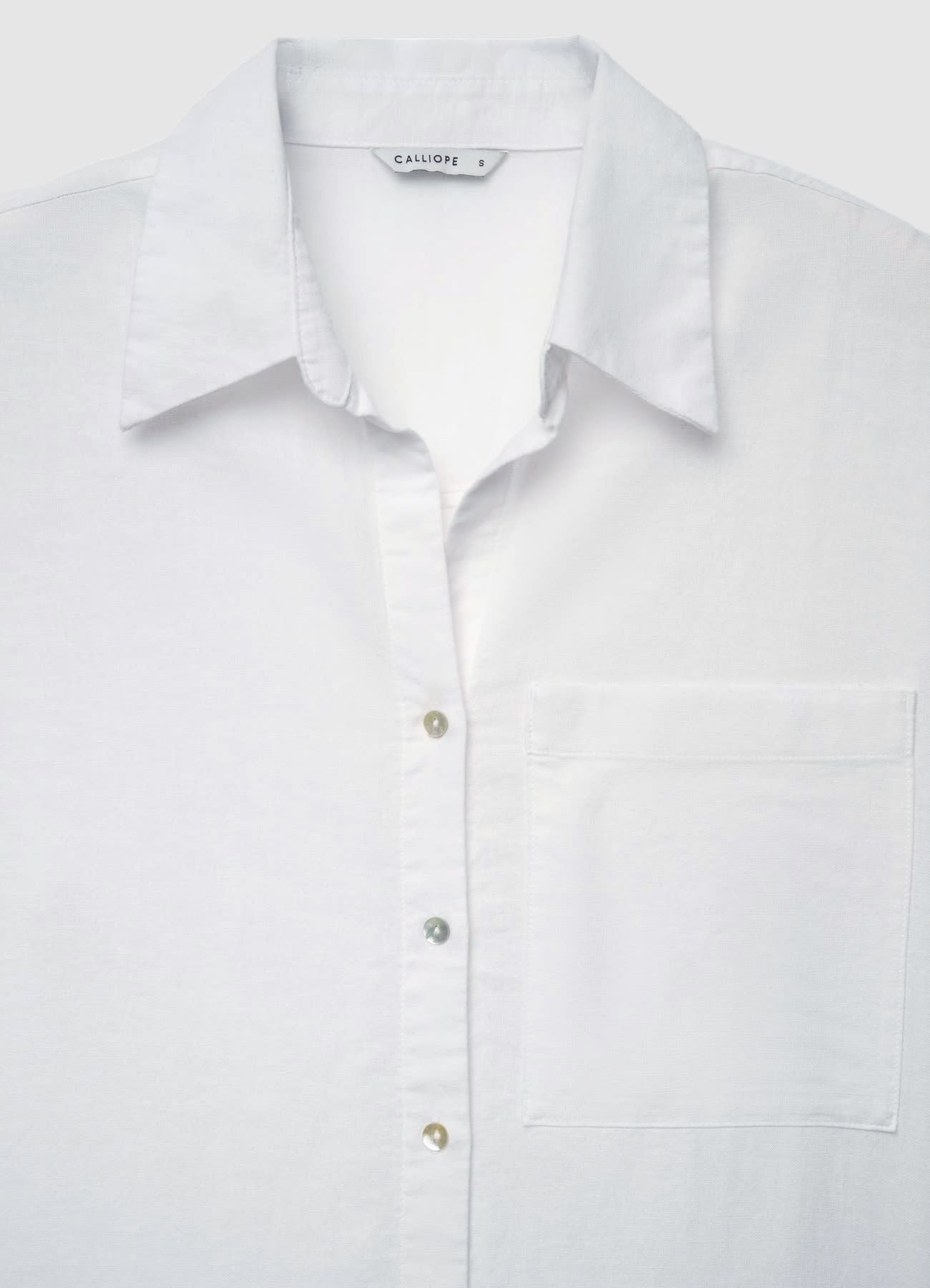 Camicia a tinta unita con taschino - Image 5