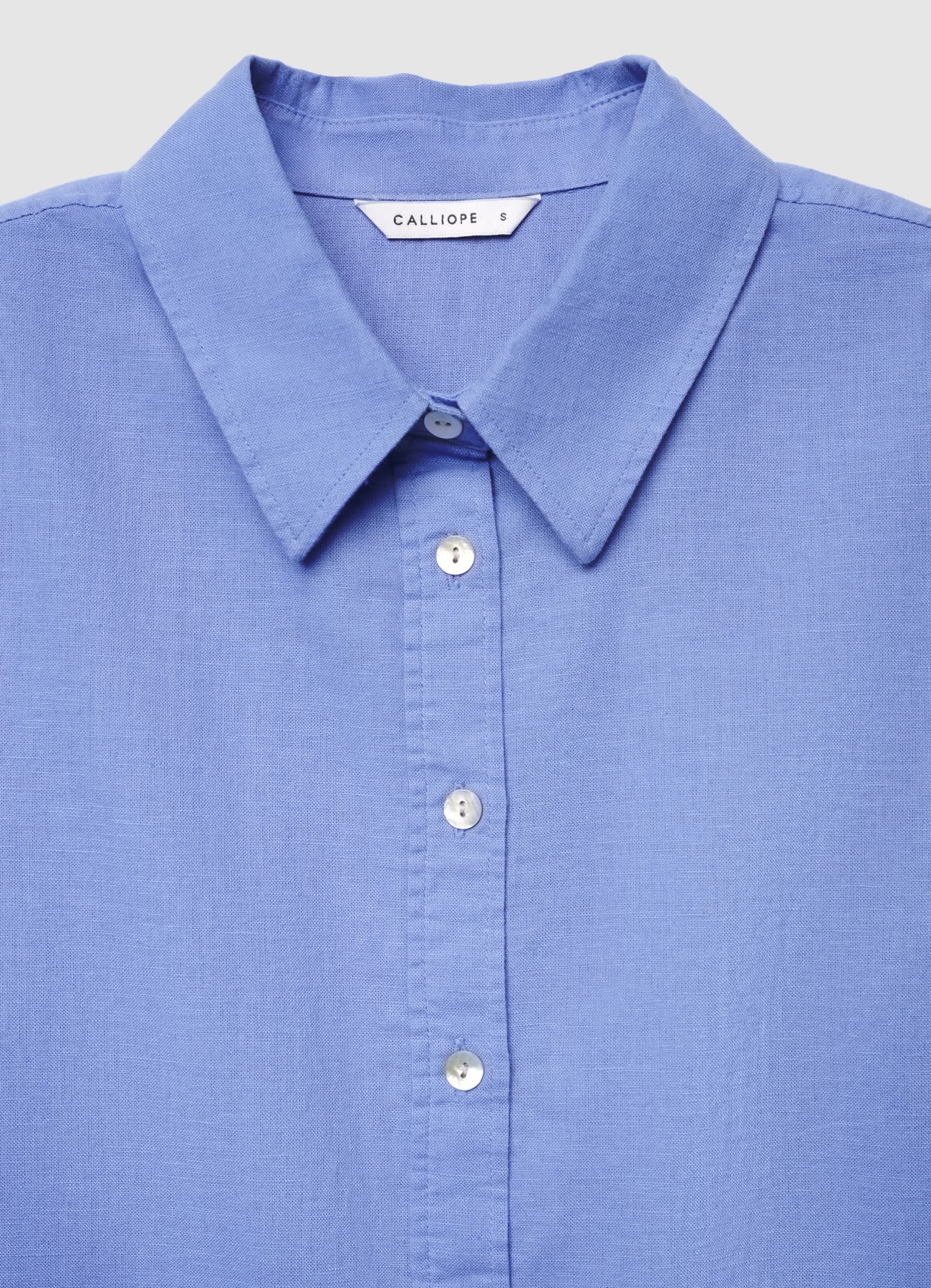 Camicia a tinta unita misto lino - Image 5