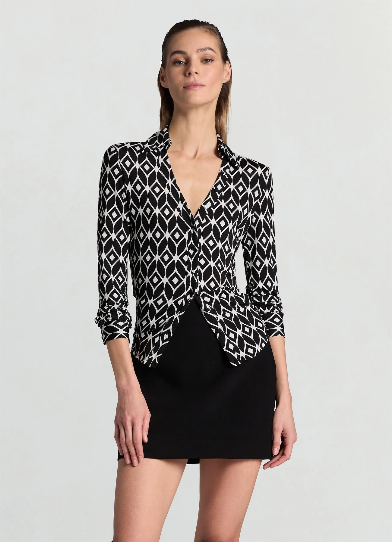 Camicia avvitata fantasia geometrica