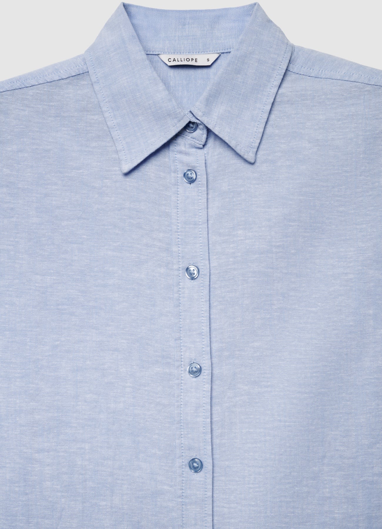 Camicia basic a tinta unita misto lino