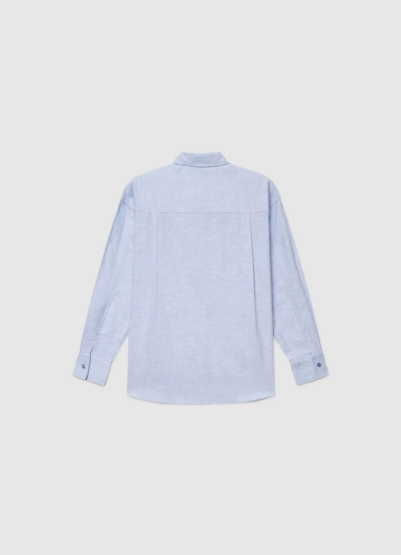Camicia basic a tinta unita misto lino - Image 2