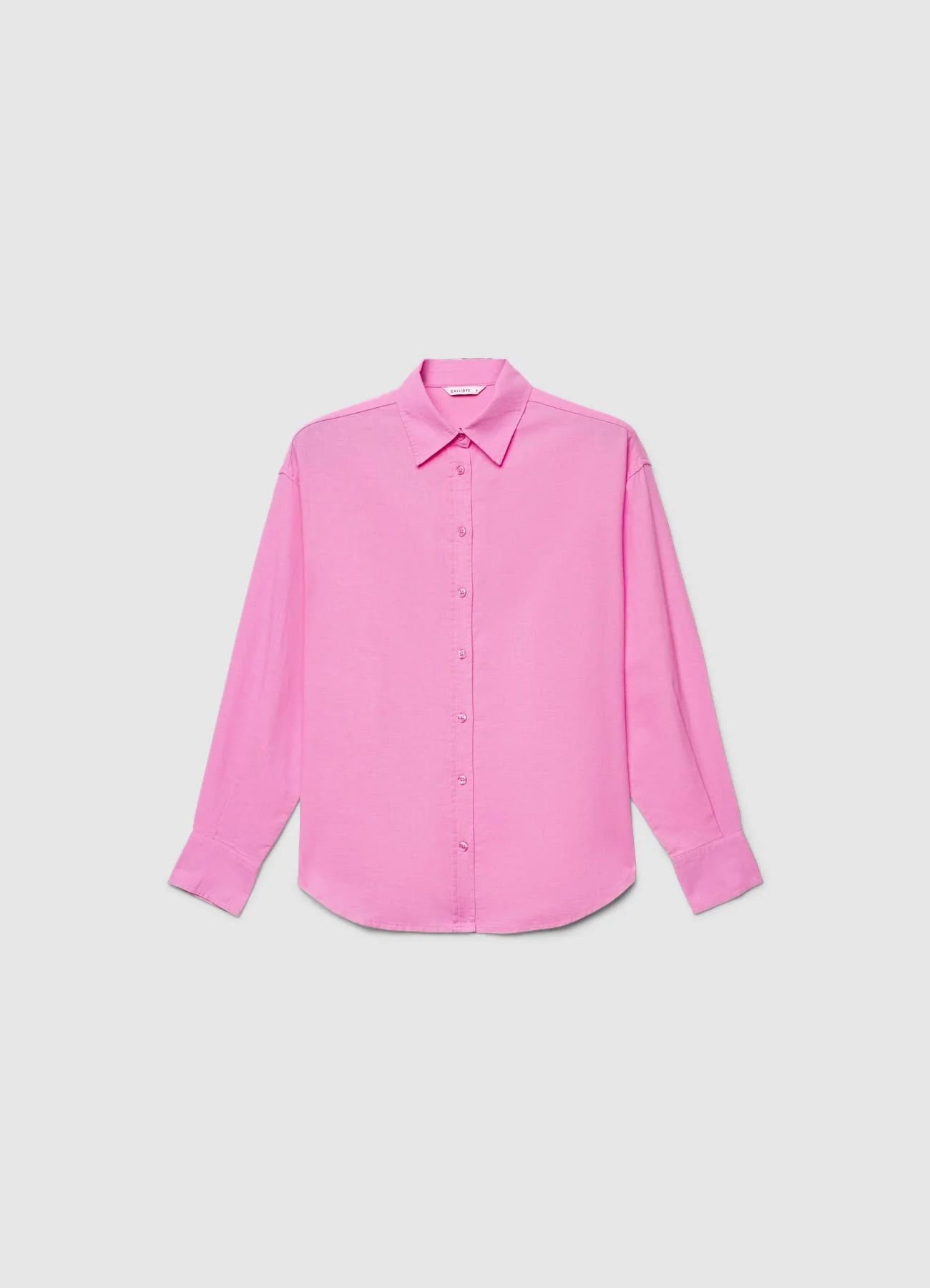 Camicia basic a tinta unita misto lino - Image 4