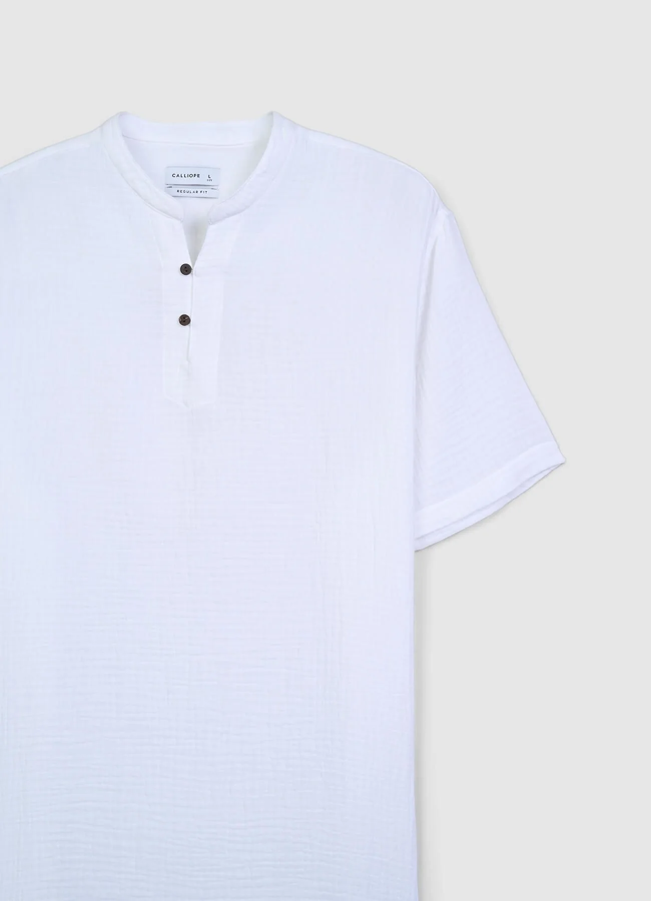 Camicia bottoncini tessuto goffrato - Image 6