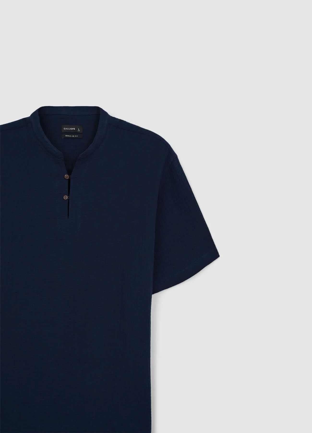 Camicia bottoncini tessuto goffrato - Image 6