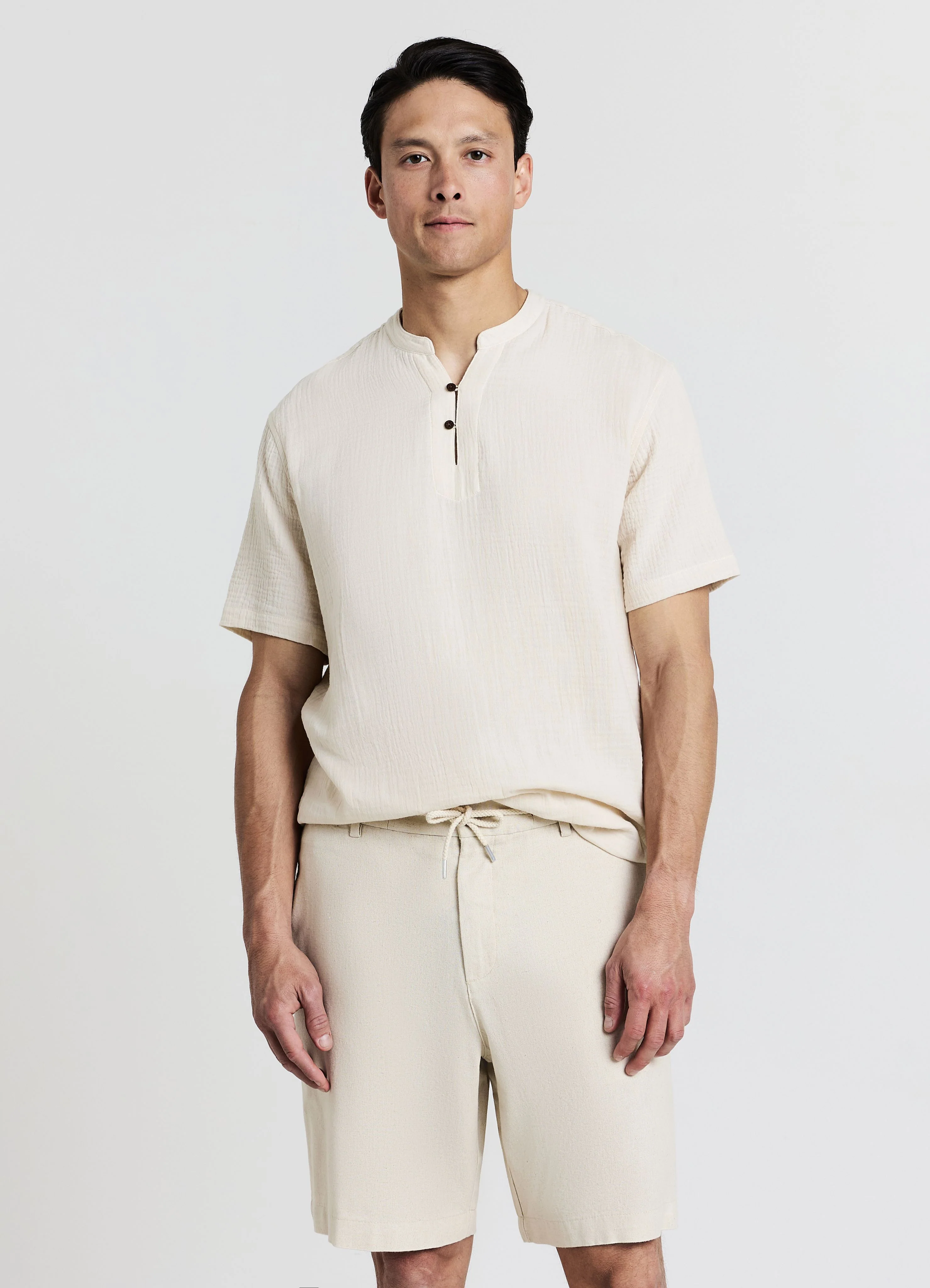 Camicia bottoncini tessuto goffrato - Image 3