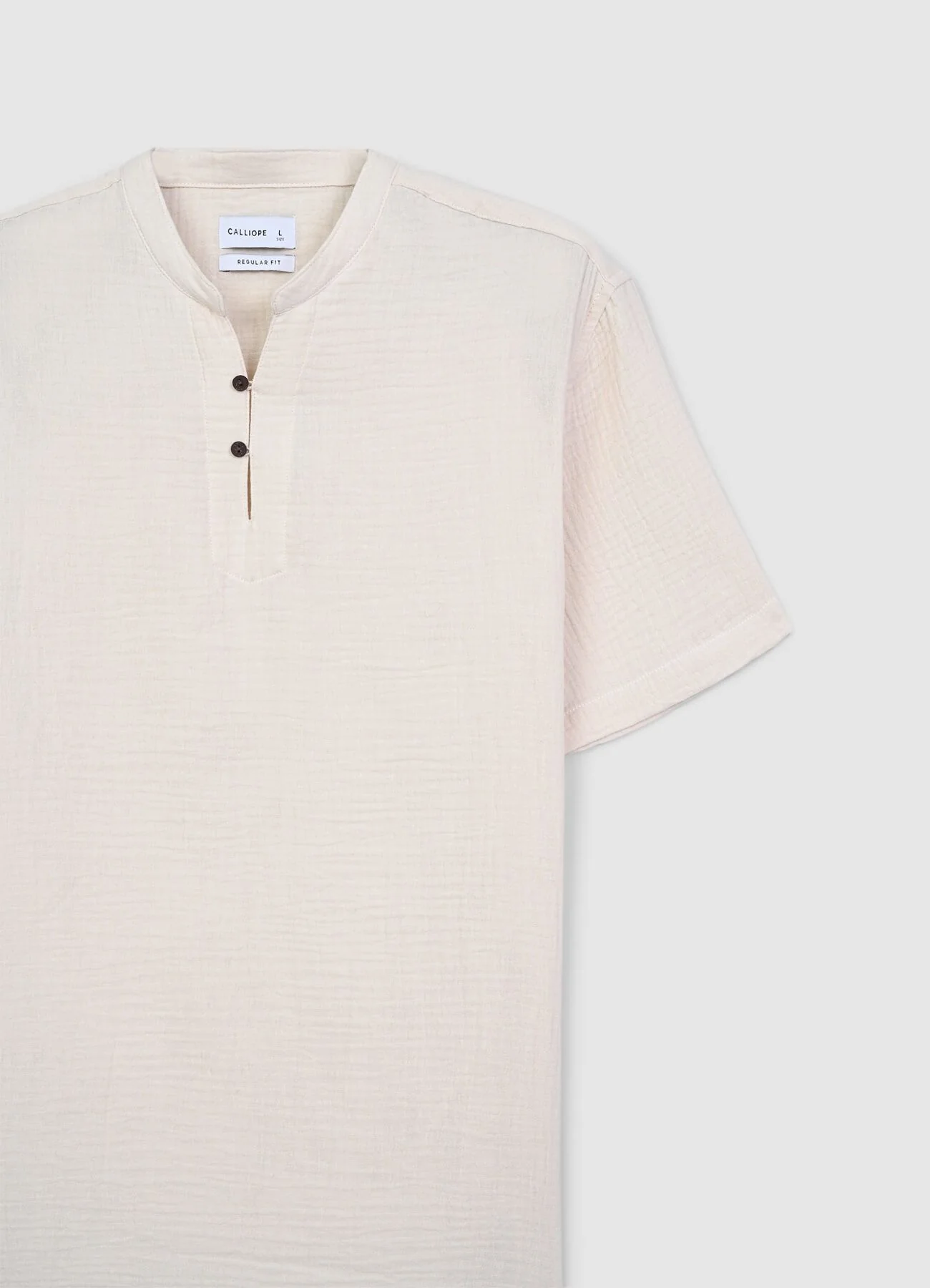 Camicia bottoncini tessuto goffrato - Image 5