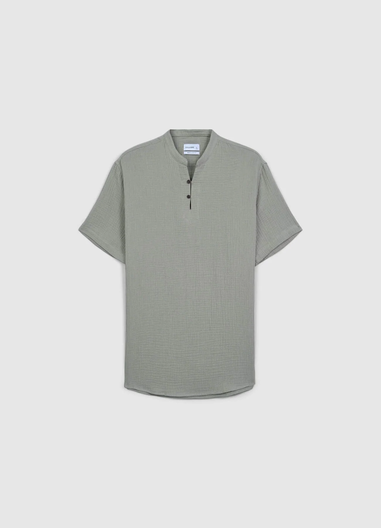 Camicia bottoncini tessuto goffrato - Image 6