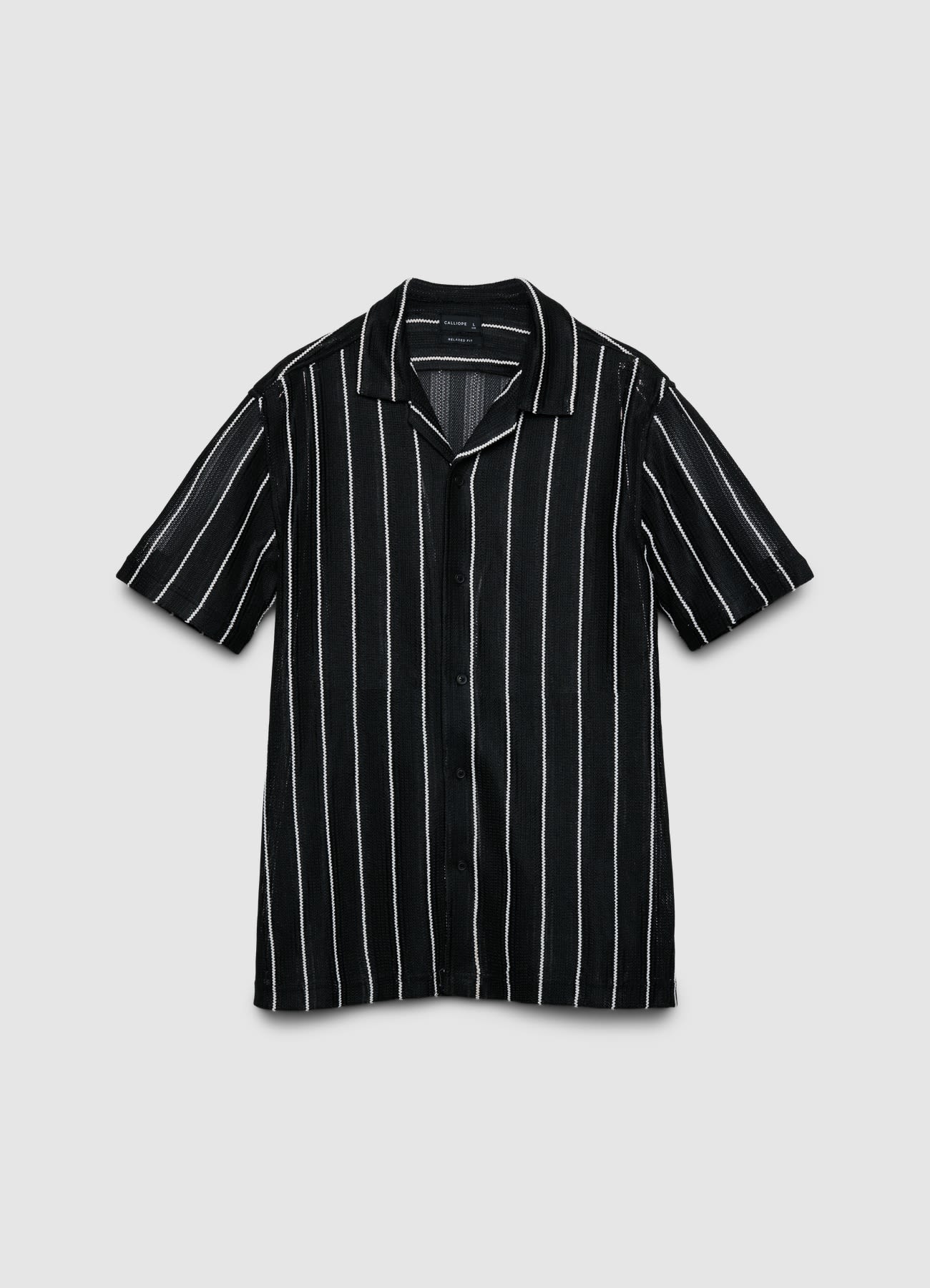 Camicia bowling a righe traforata - Image 4