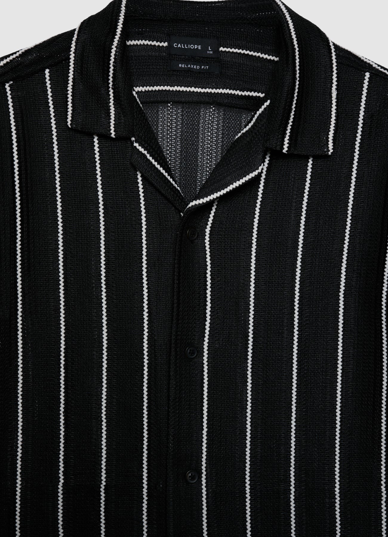 Camicia bowling a righe traforata - Image 6