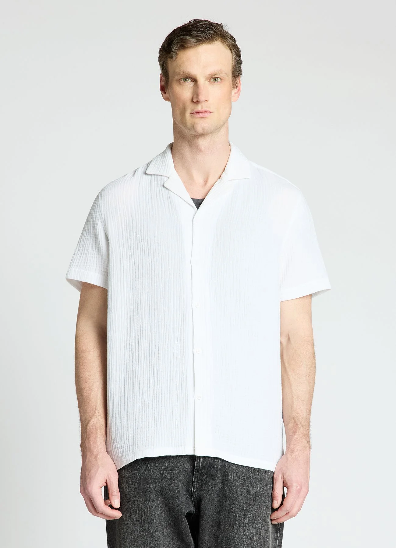 Camicia bowling a tinta unita - Image 3