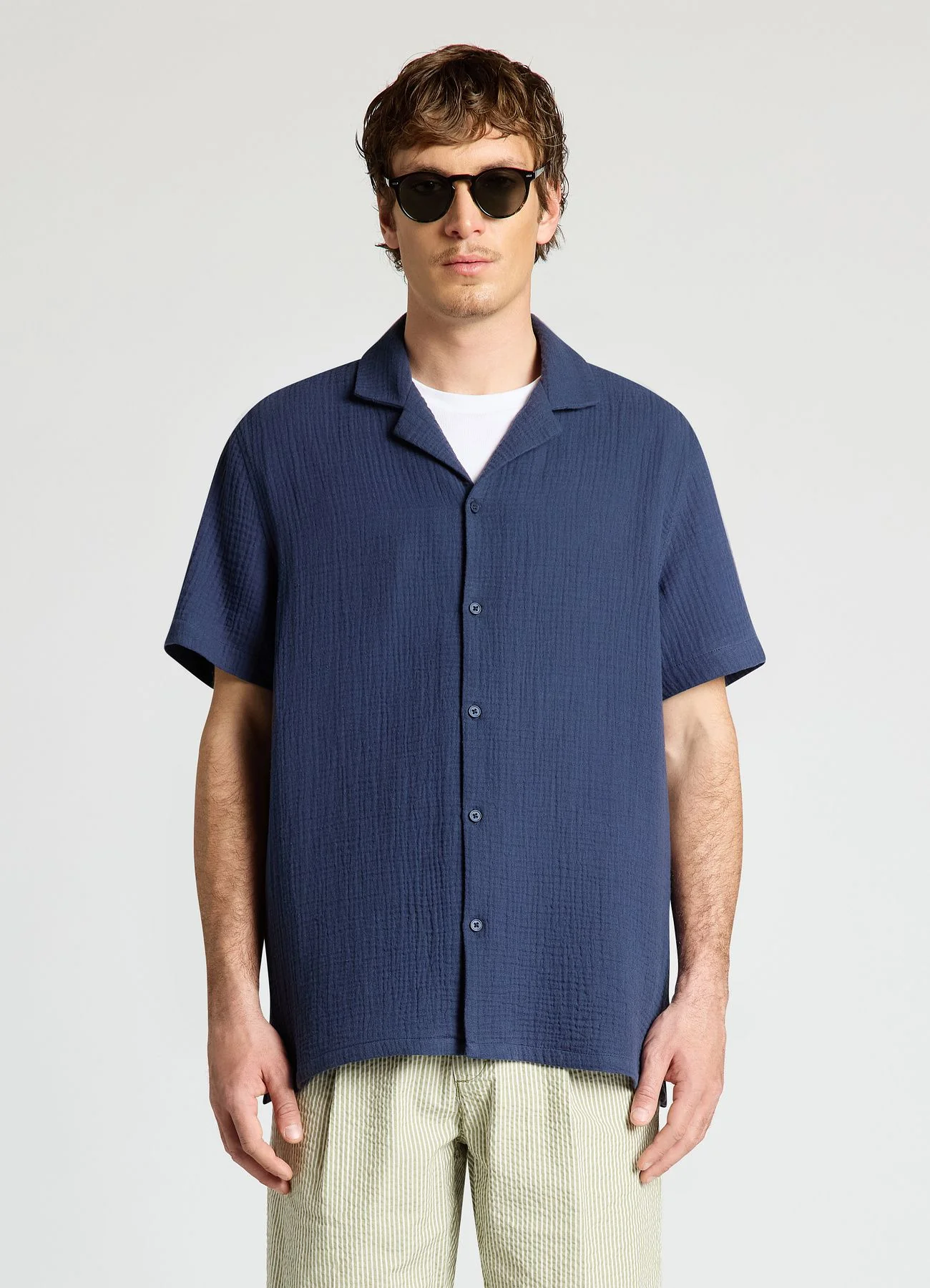 Camicia bowling a tinta unita - Image 2