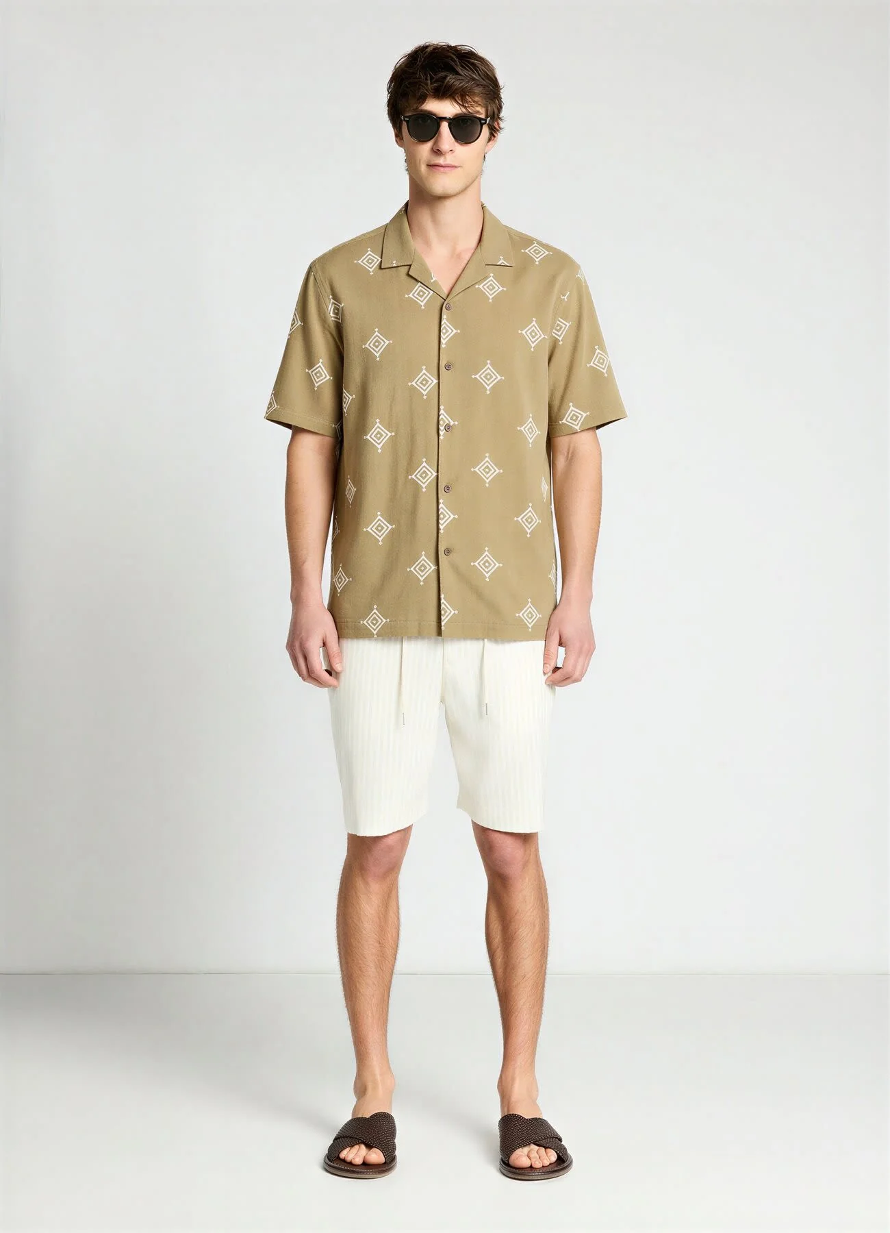 Camicia bowling con ricamo