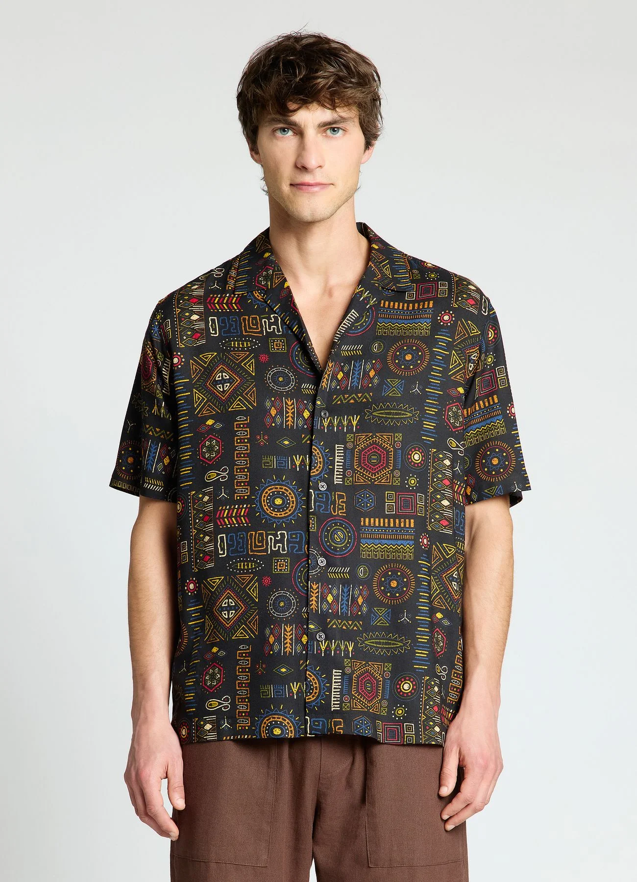 Camicia bowling con stampa etnica - Image 2