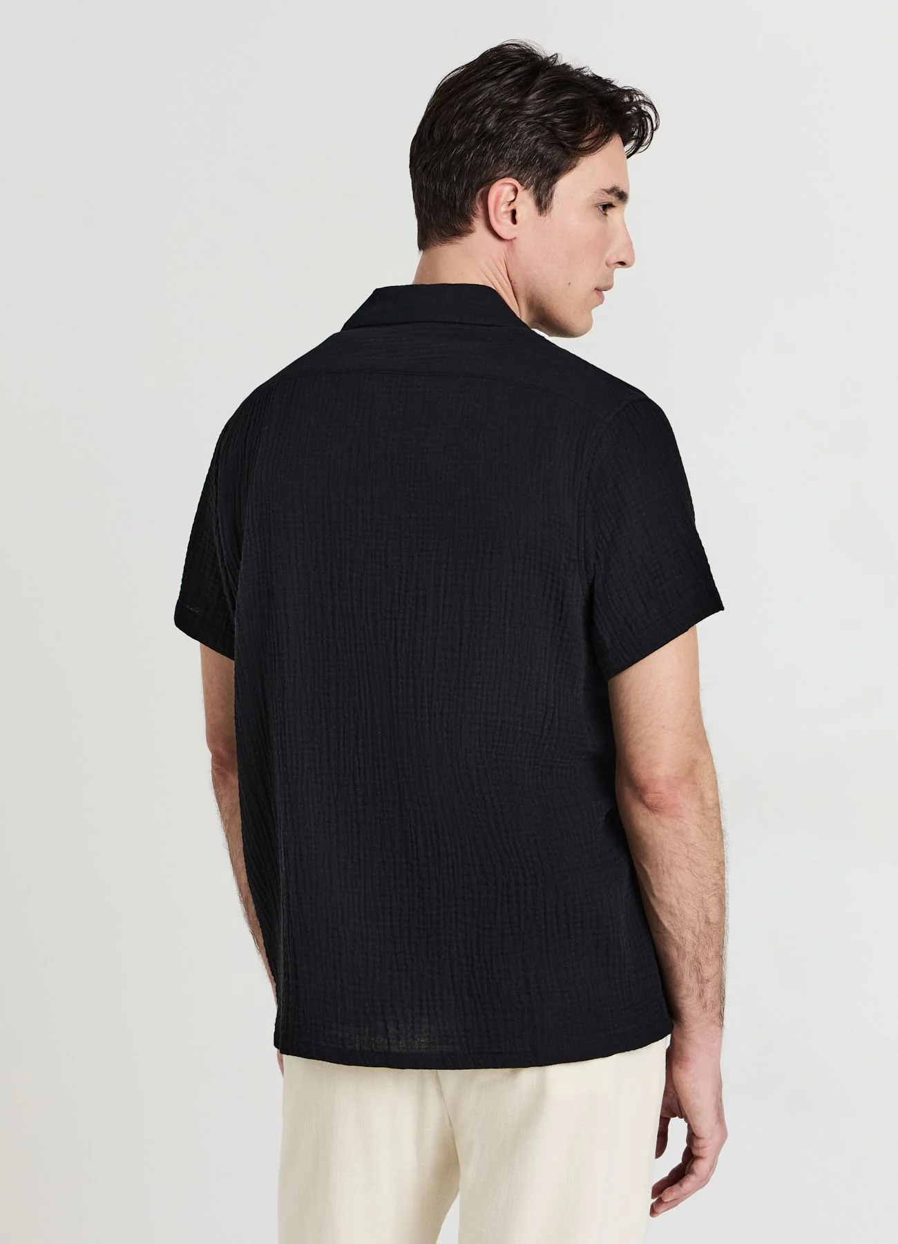 Camicia bowling cotone goffrato