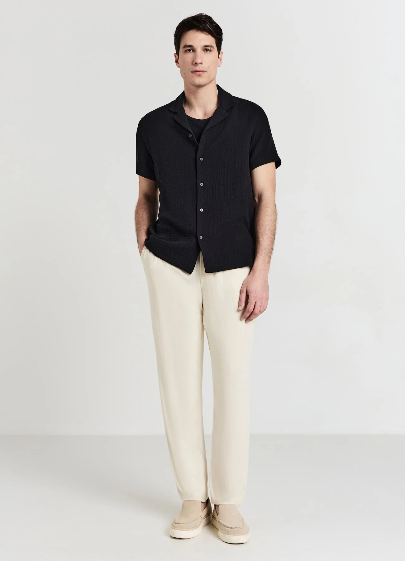 Camicia bowling cotone goffrato - Image 2