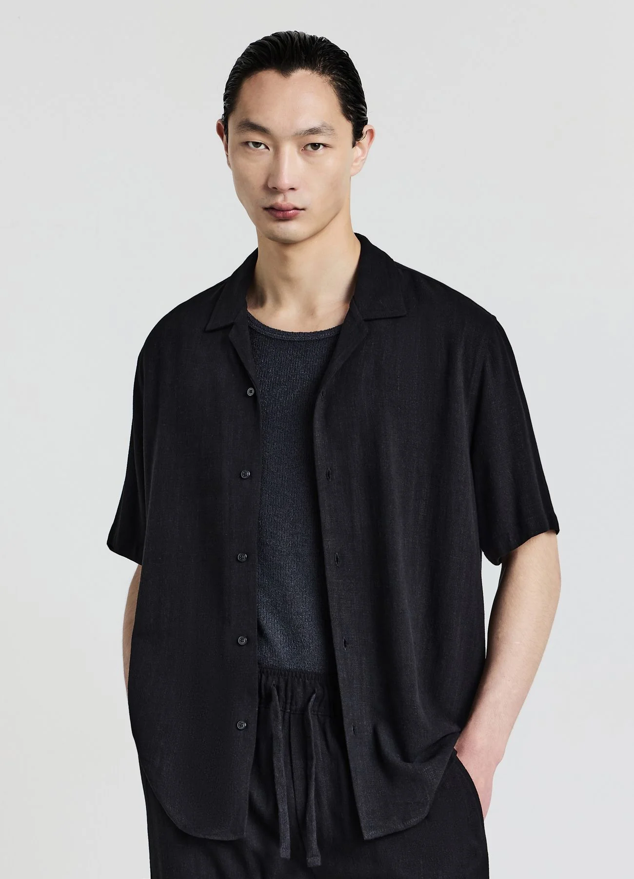 Camicia bowling misto lino - Image 3