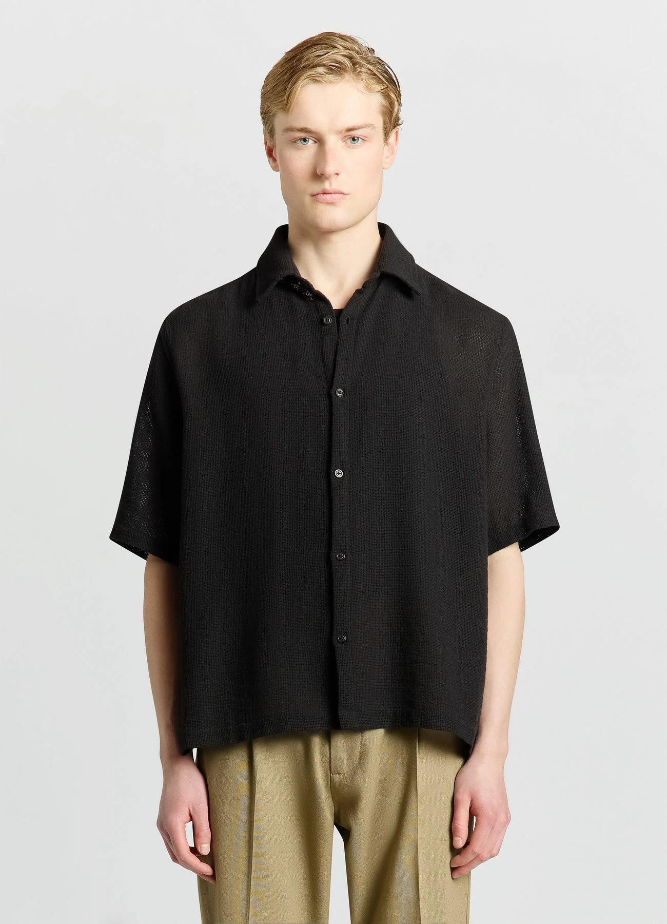 Camicia boxy tinta unita - Image 2