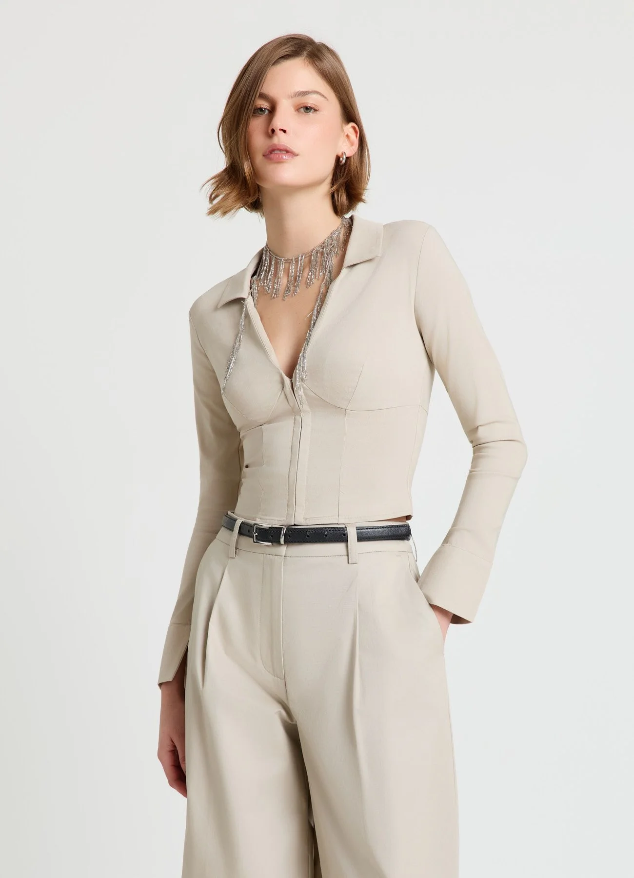 Camicia bustino tinta unita - Image 7