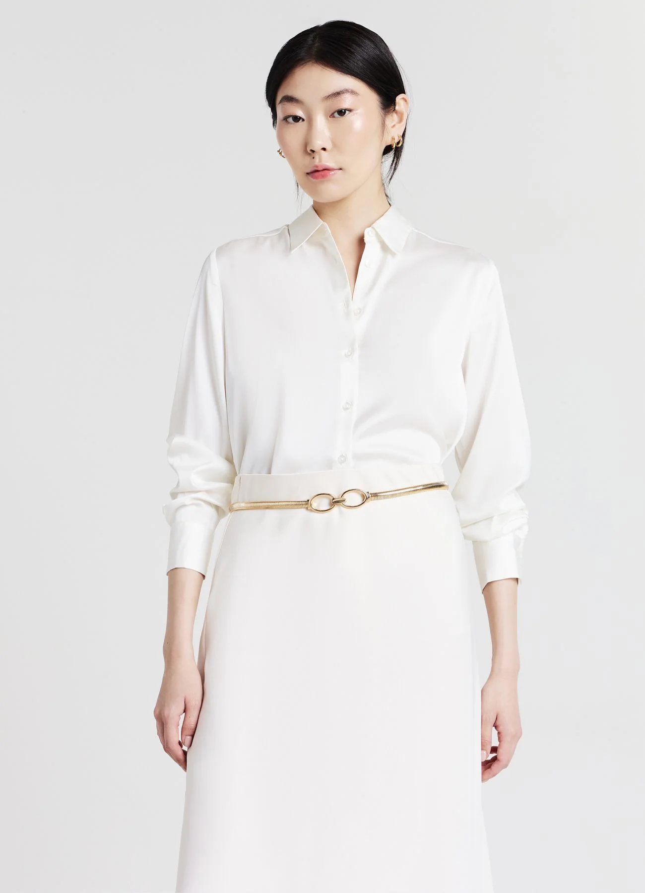 Camicia classica in simil satin