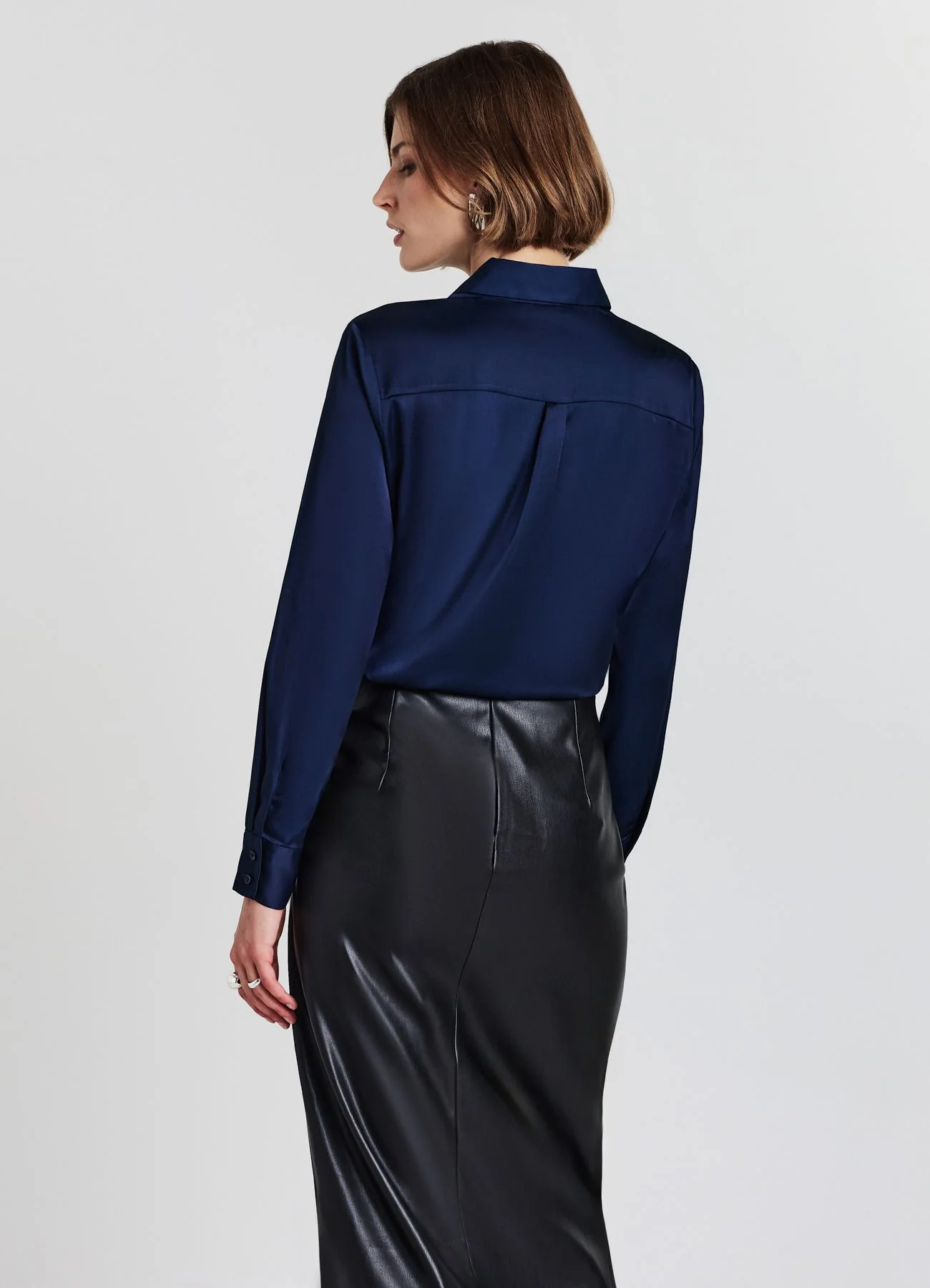 Camicia classica in simil satin - Image 2