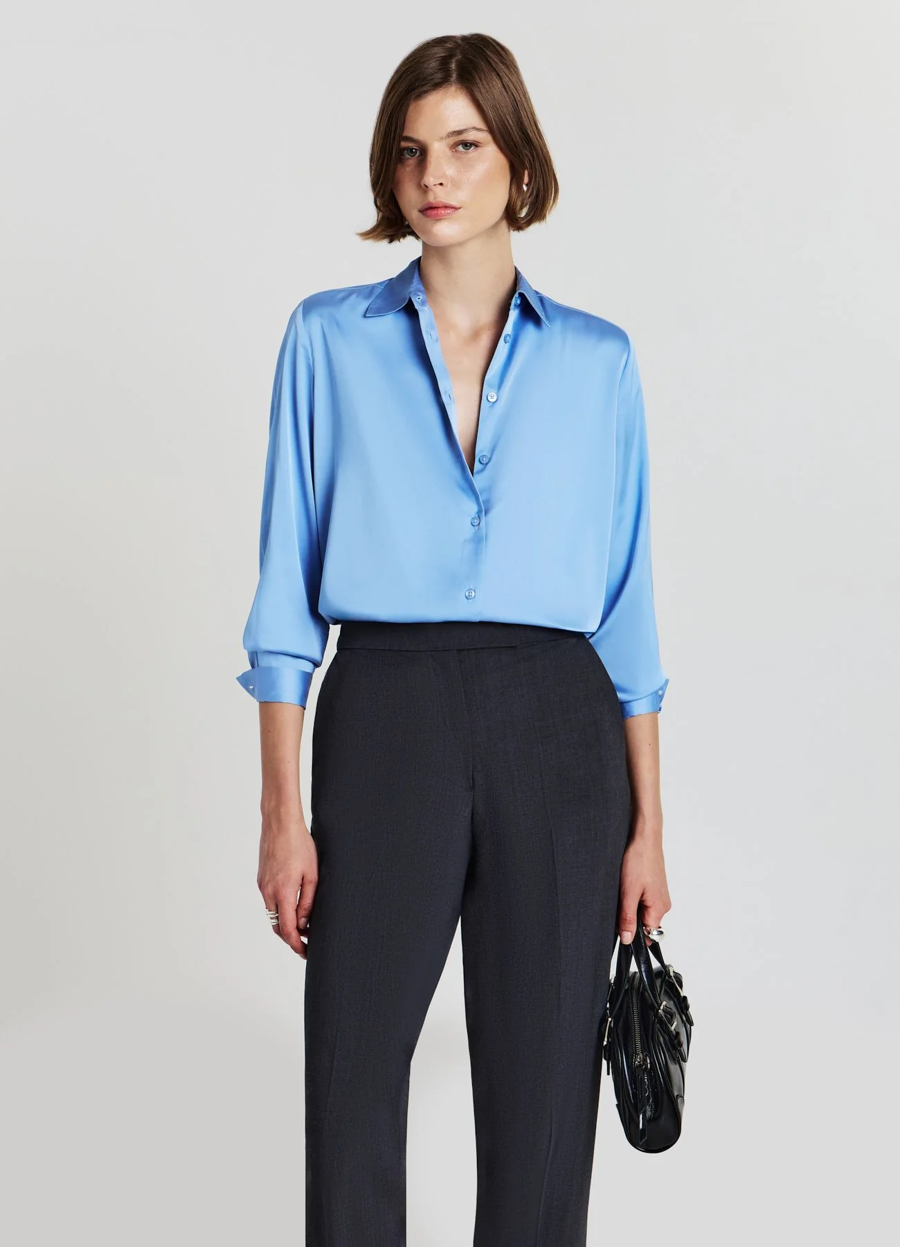 Camicia classica in simil satin - Image 2